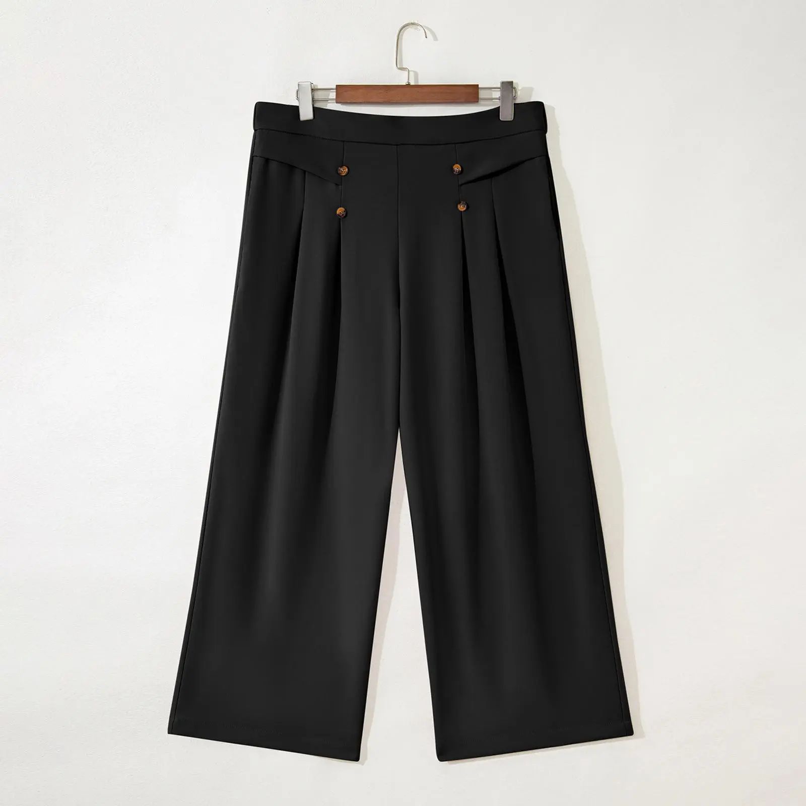 Womens Plus Size Wide Leg Dress Pants High Waisted Pleated Business