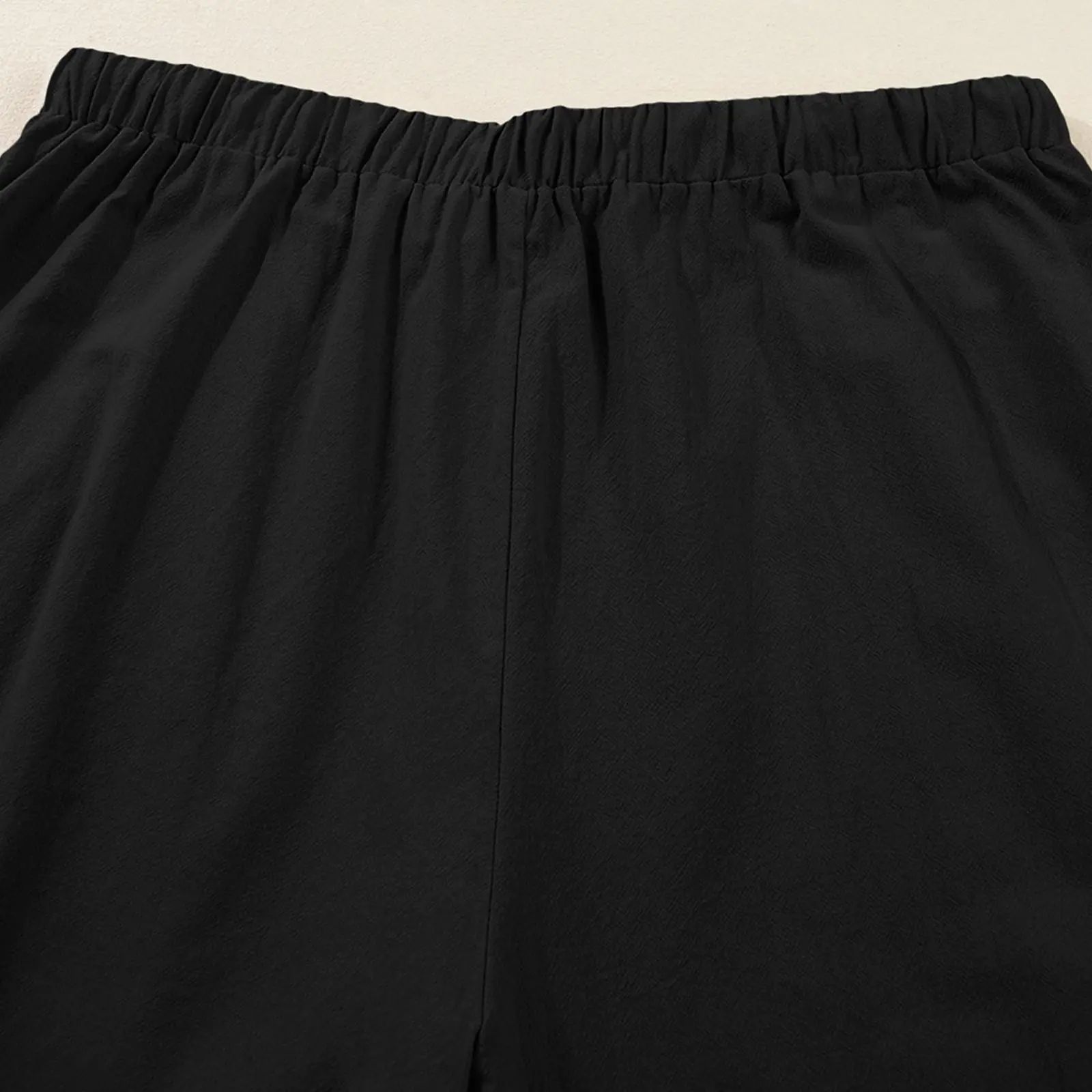 Womens Plus Size Wide Leg Pants Elastic Waist Drawstring
