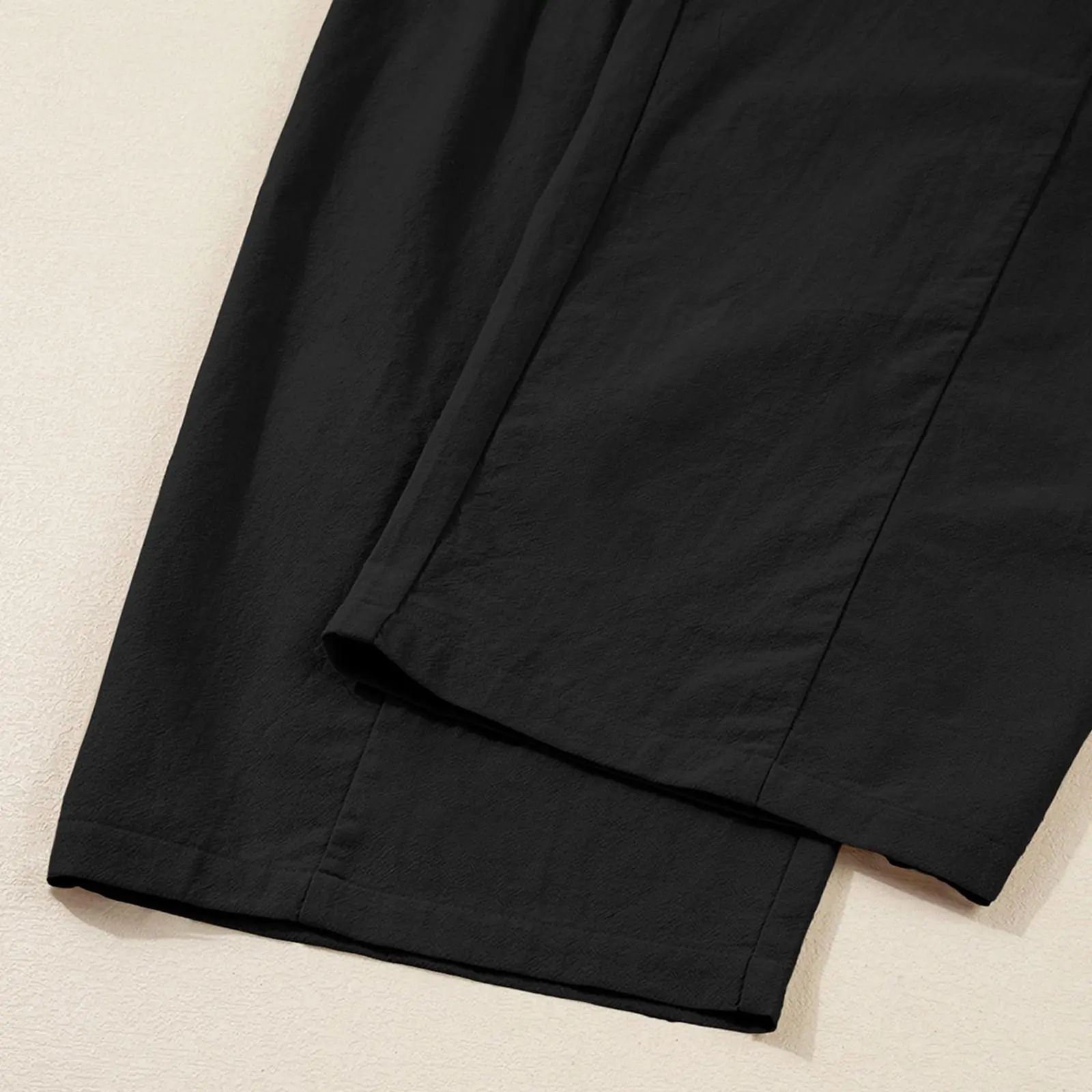 Womens Plus Size Wide Leg Pants Elastic Waist Drawstring
