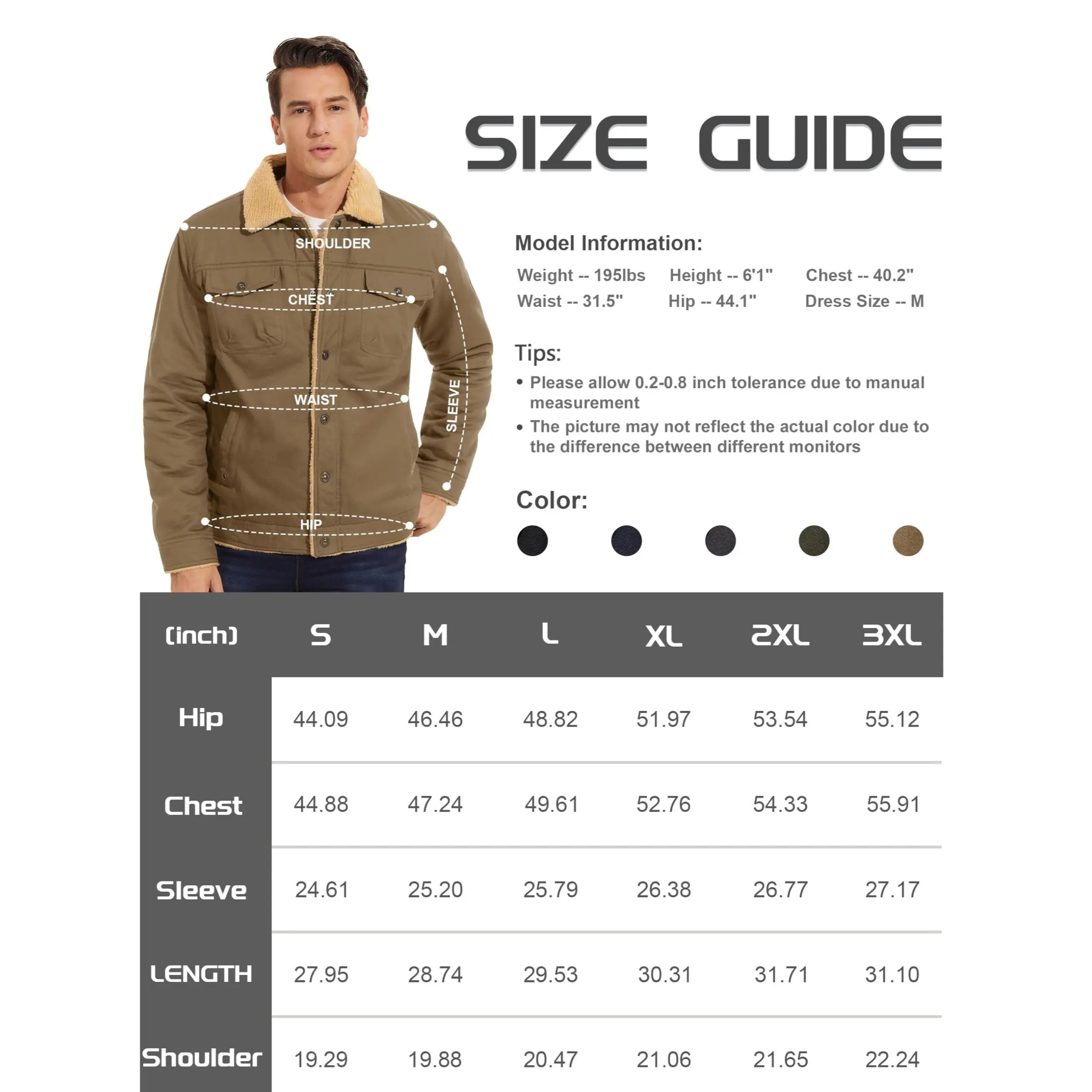 Men's Sherpa Lined Soft Fabric Longsleeves Winter Trucker Cargo Jacket