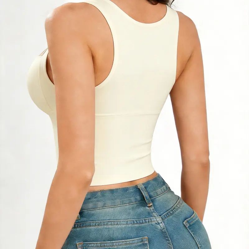 Women's Luxury Seamless Longline Bra | Sophisticated Mesh Plunge V-Neck Wirefree Bralette | Premium Smoothing Shapewear Crop Top with Built-In Support | Elegant Wide Strap Push Up Everyday Camisole | Invisible High-End Basics