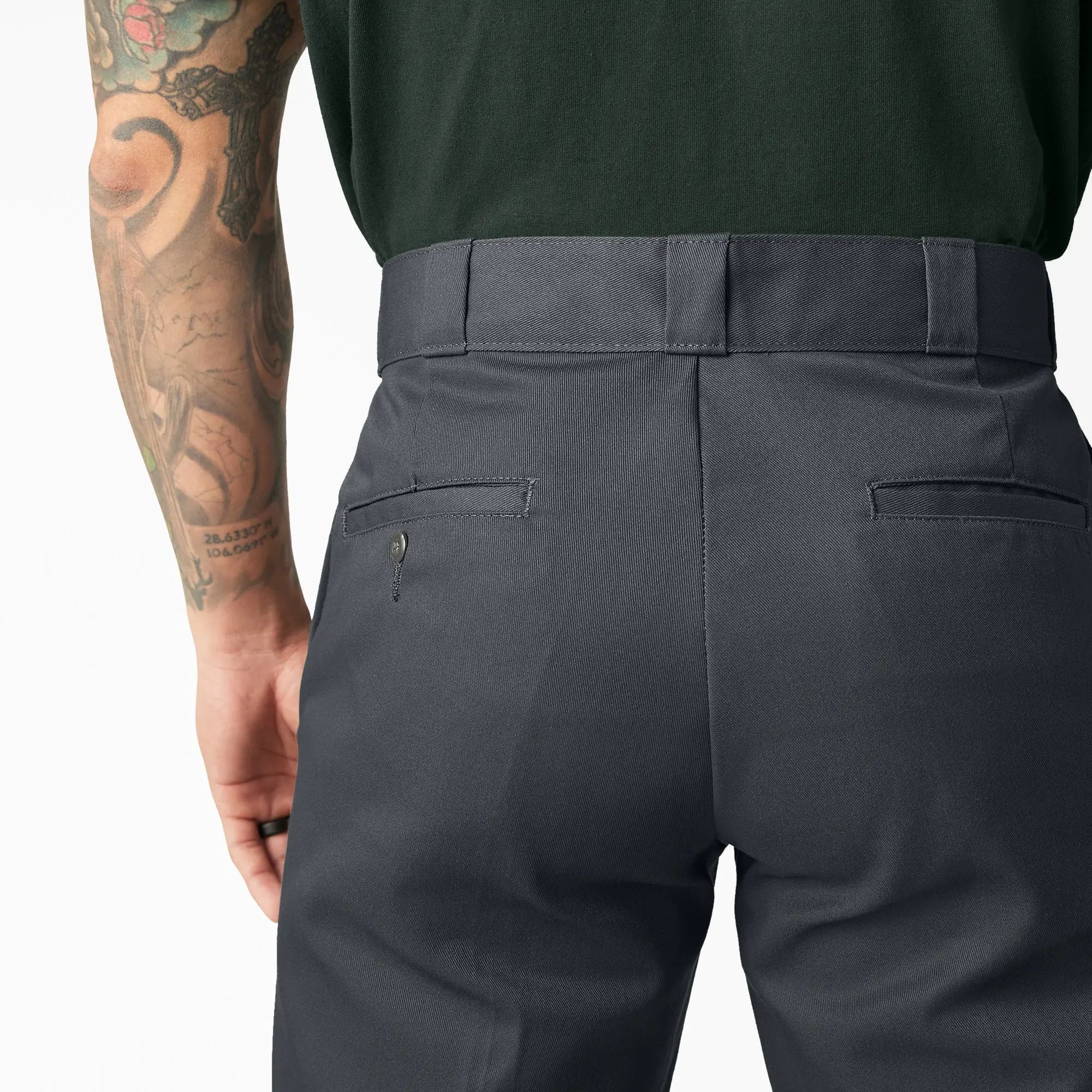 Men's Loose Fit Double Knee Work Pants, Reinforced Knees, Multi-Pocket Utility Fit, Workwear Street Style