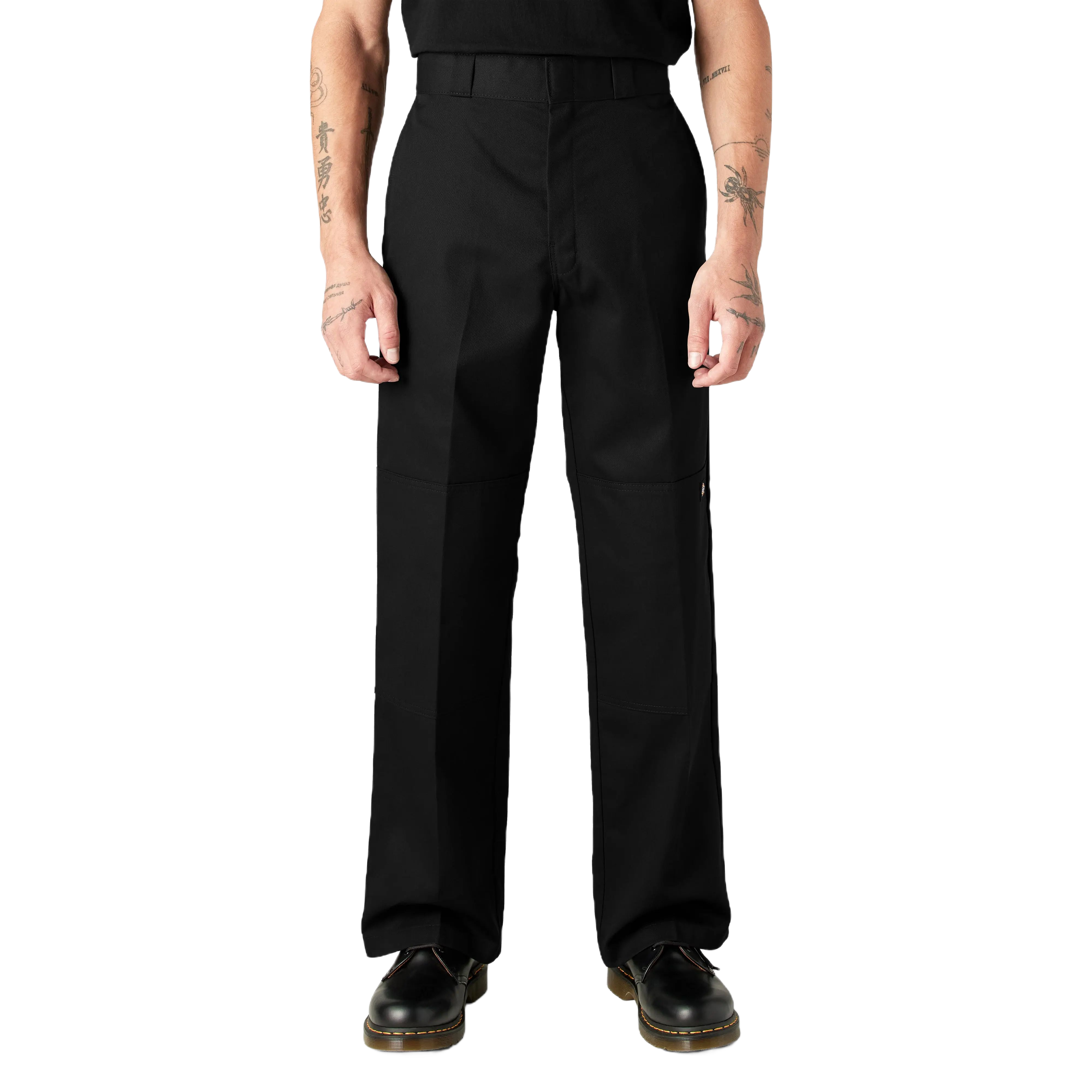 Men's Loose Fit Double Knee Work Pants, Reinforced Knees, Multi-Pocket Utility Fit, Workwear Street Style
