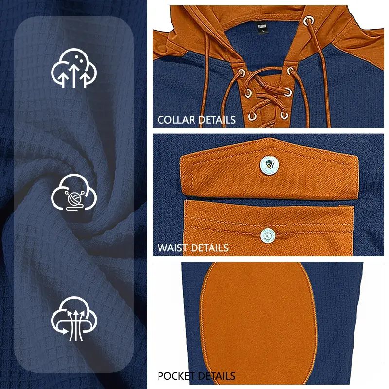 Men's hooded sweatshirt, new for autumn/winter, casual men's hoodie with drawstring and pockets