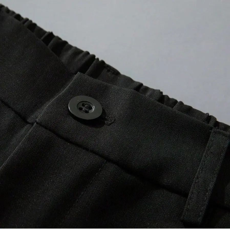Men's cool‑touch fabric Business Casual Pants - High Waist, Loose Fit, Drapey Pleated Straight-Leg