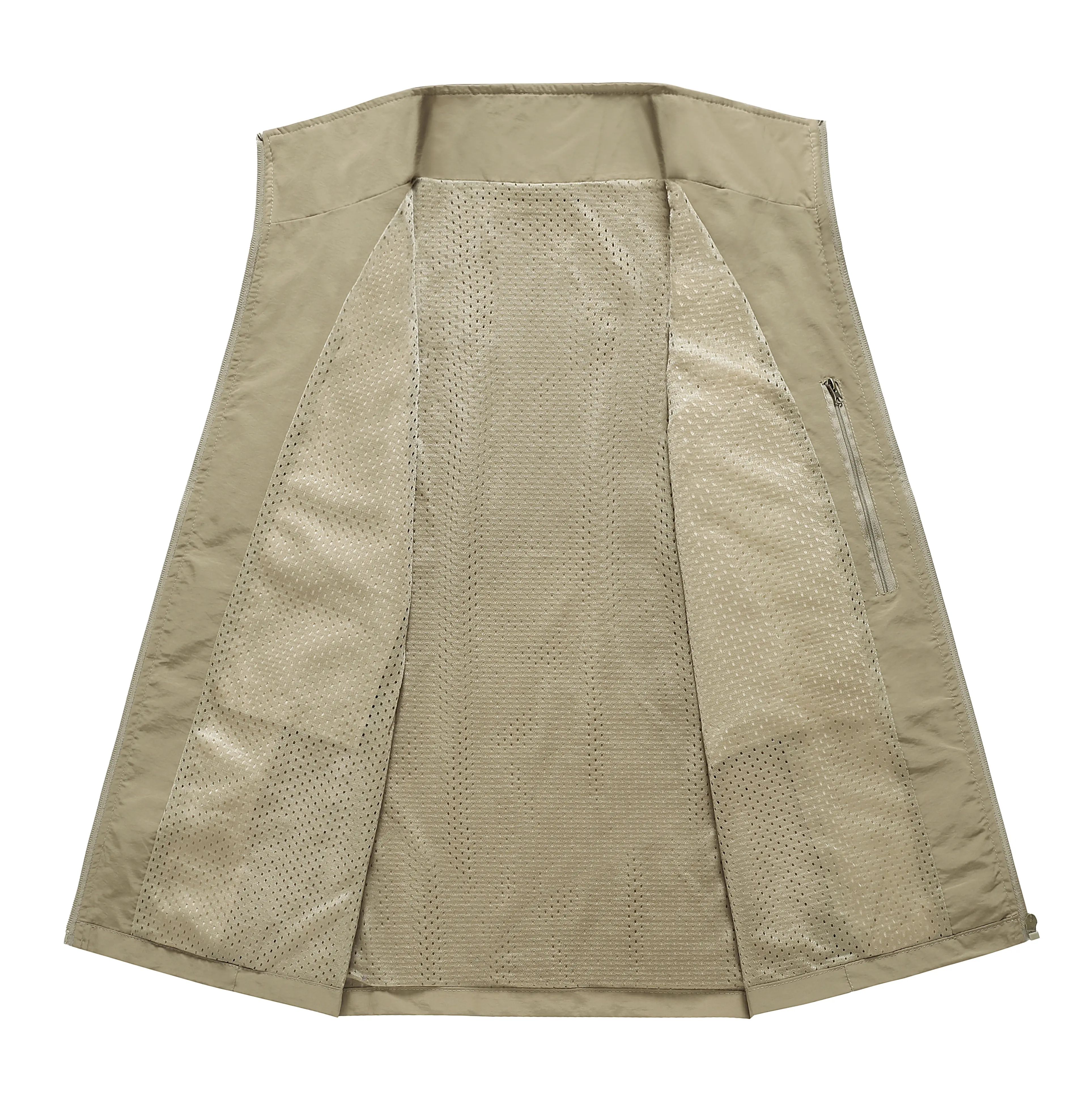 Men’s Cargo Sleeveless Vest, Multiple Zippered Pockets, Breathable Mesh Lining, Quick-Dry Utility Vest for Fishing