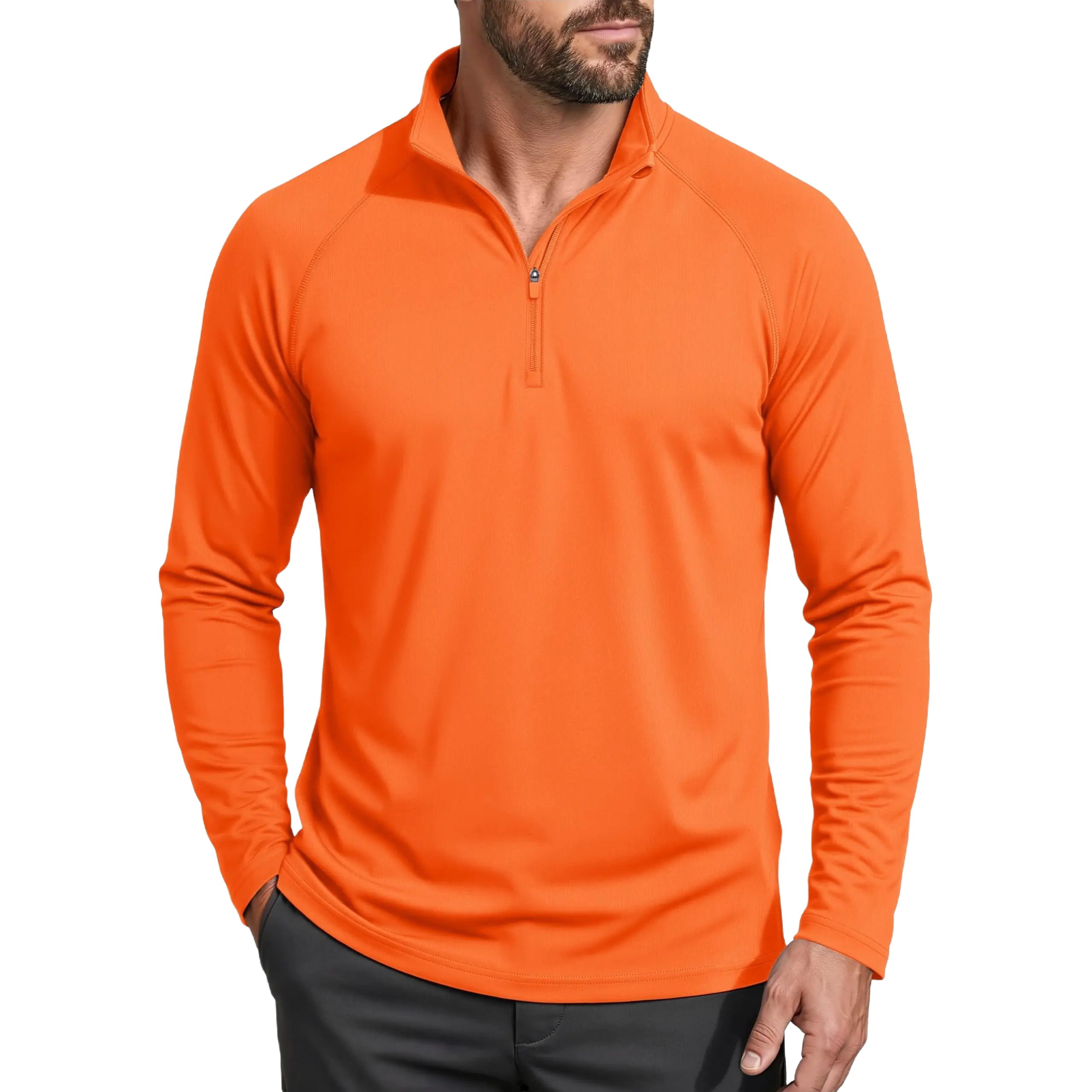 Men's UPF 50+ Quick Dry 1/4 Zip Long Sleeve Shirts, Lightweight Athletic Rashguard Tops, Soho Chic Casual Outdoor Sport Shirts