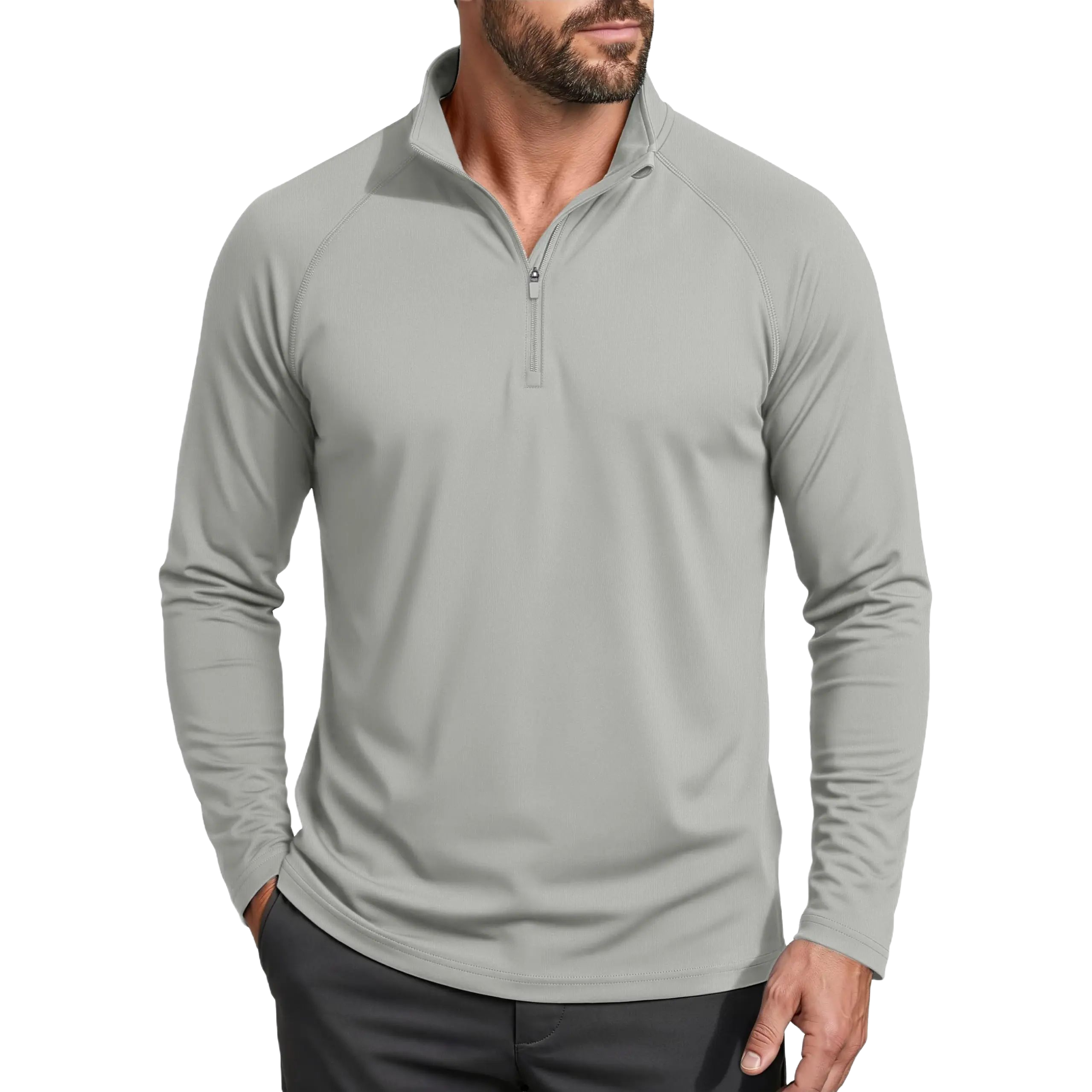 Men's UPF 50+ Quick Dry 1/4 Zip Long Sleeve Shirts, Lightweight Athletic Rashguard Tops, Soho Chic Casual Outdoor Sport Shirts