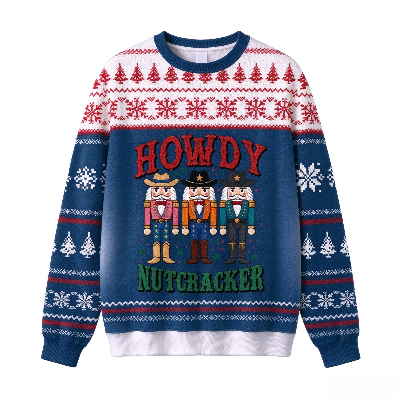 Howdy Nutcracker Cowboy Ugly Christmas Sweater