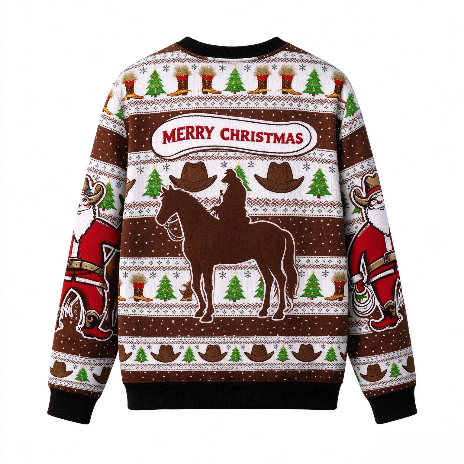 Cowboy Santa Claus merry Christmas sweater