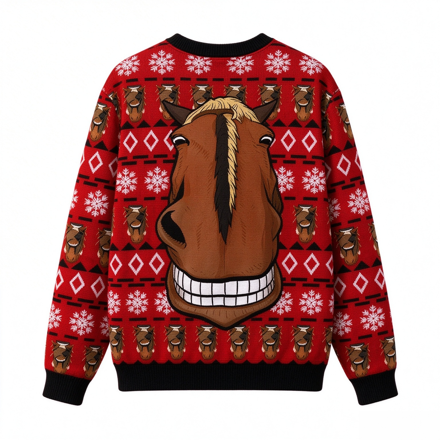Funny Horse Face Cowboy Ugly Christmas Sweater