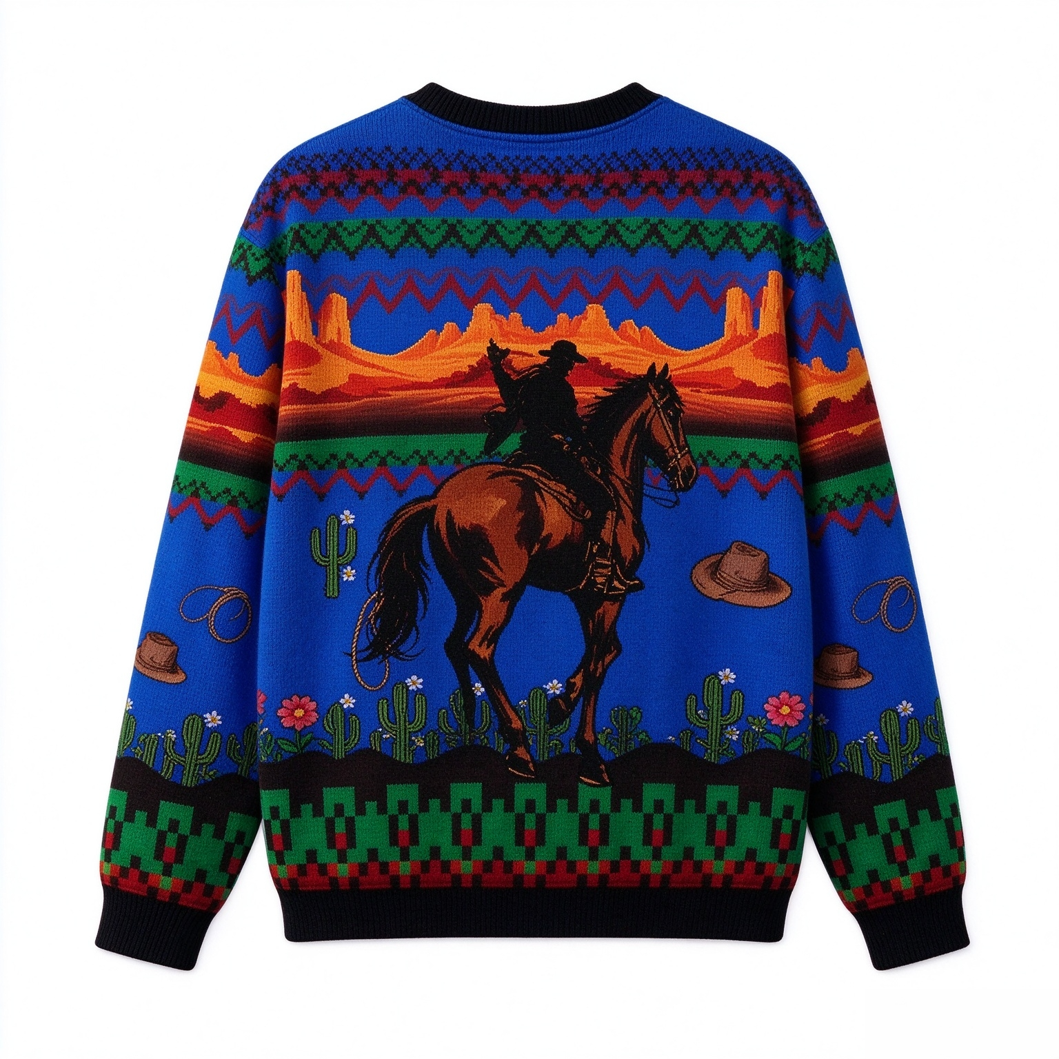Cowboy desert Christmas sweater