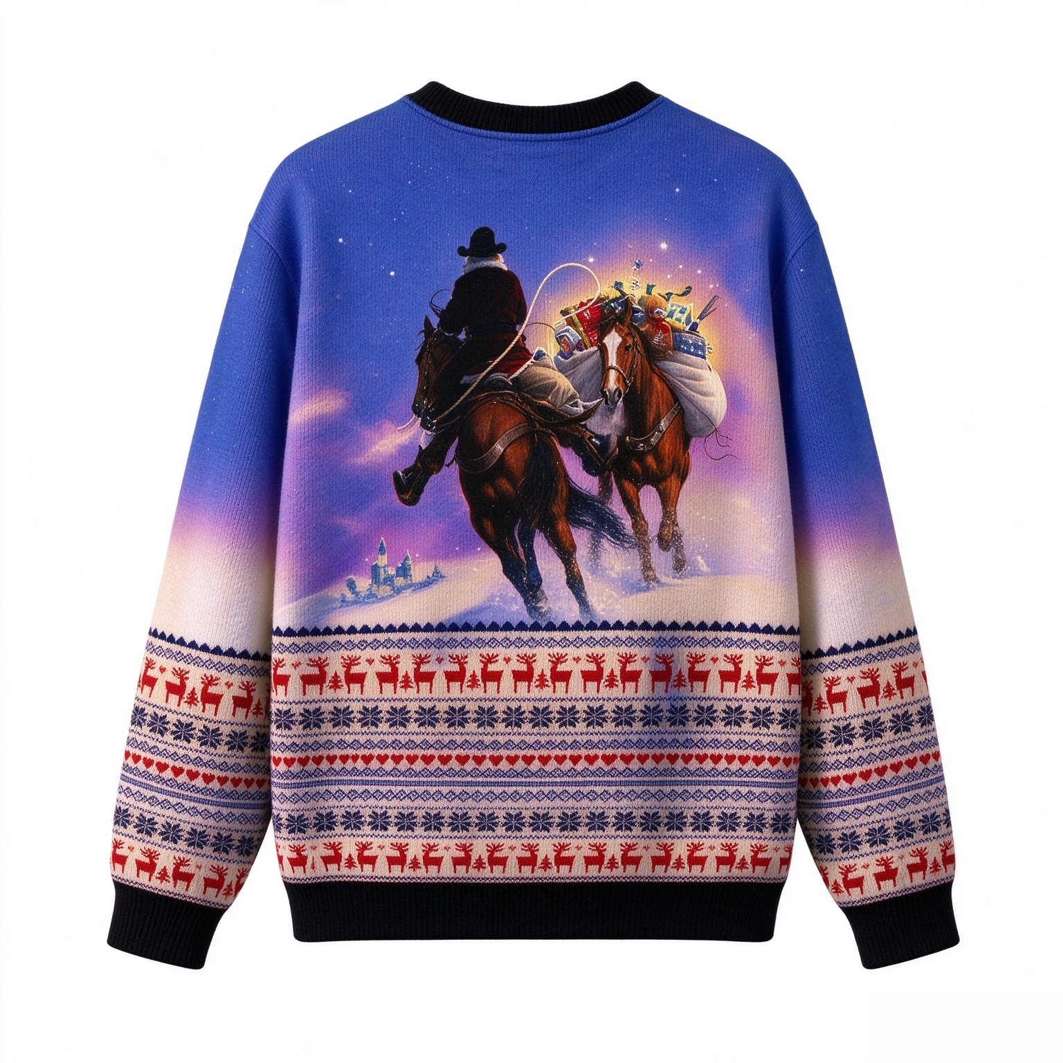 Cowboy Santa Claus Christmas sweater