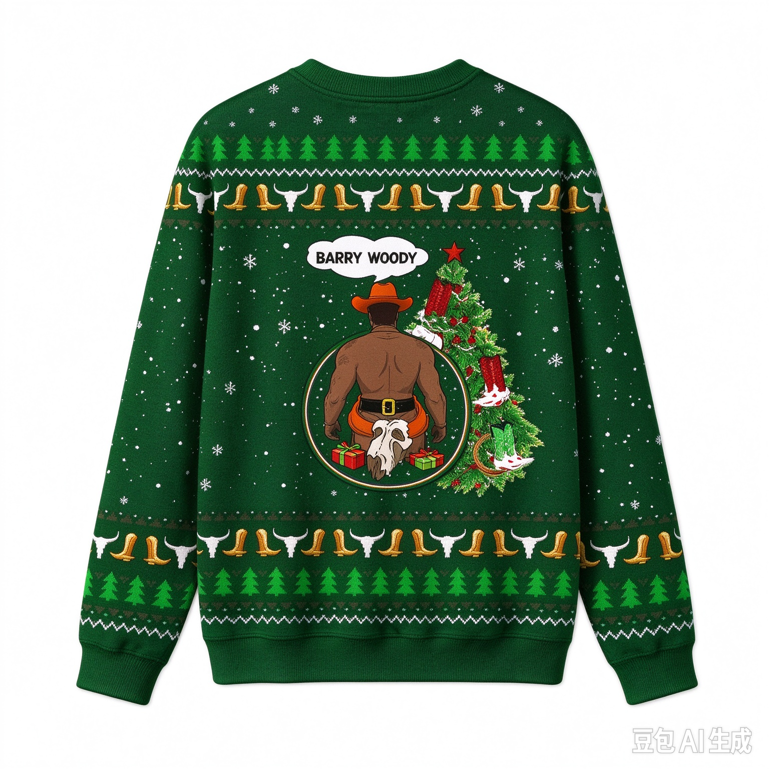 Cowboy Design Barry Woody Ugly Christmas Sweater