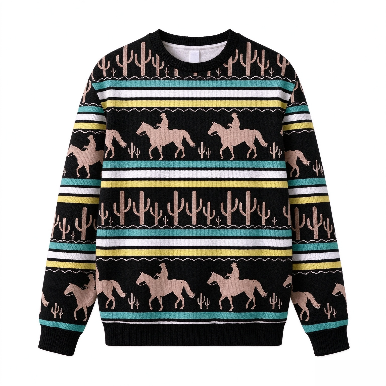 Cowboy cactus Christmas sweater