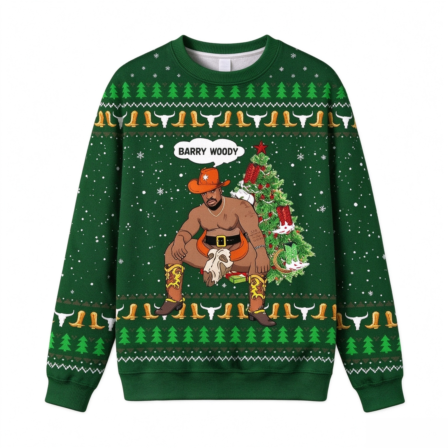 Cowboy Design Barry Woody Ugly Christmas Sweater