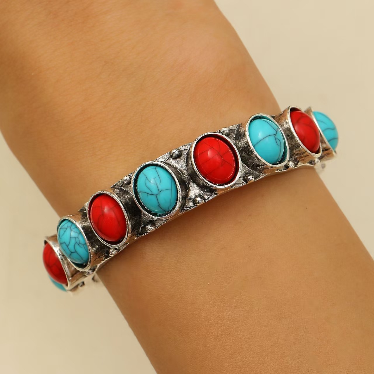 Western Bracelets for Women Boho Stack Turquoise Bracelets Cowboy Cowgirl Western Rodeo Jewelry