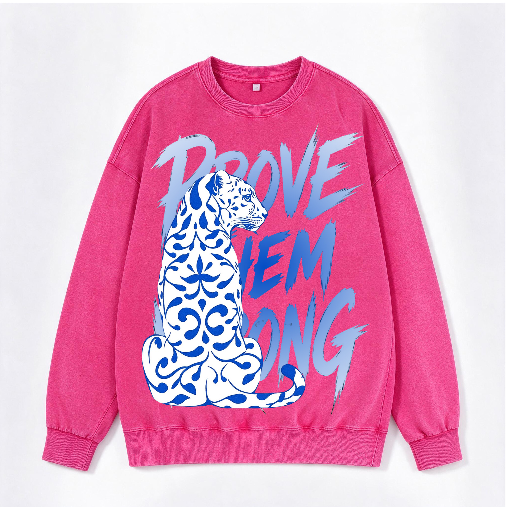 Prove Them Wrong Print Washed Crewneck Sweatshirt