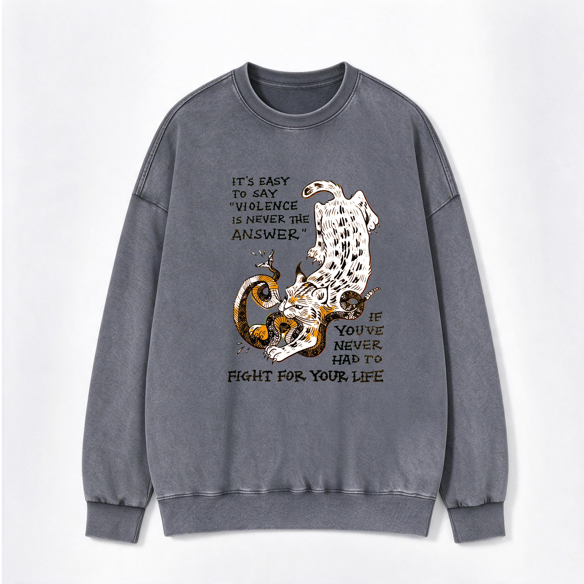 Vintage Western Not My First Rodeo Print Washed Crewneck Sweatshirt