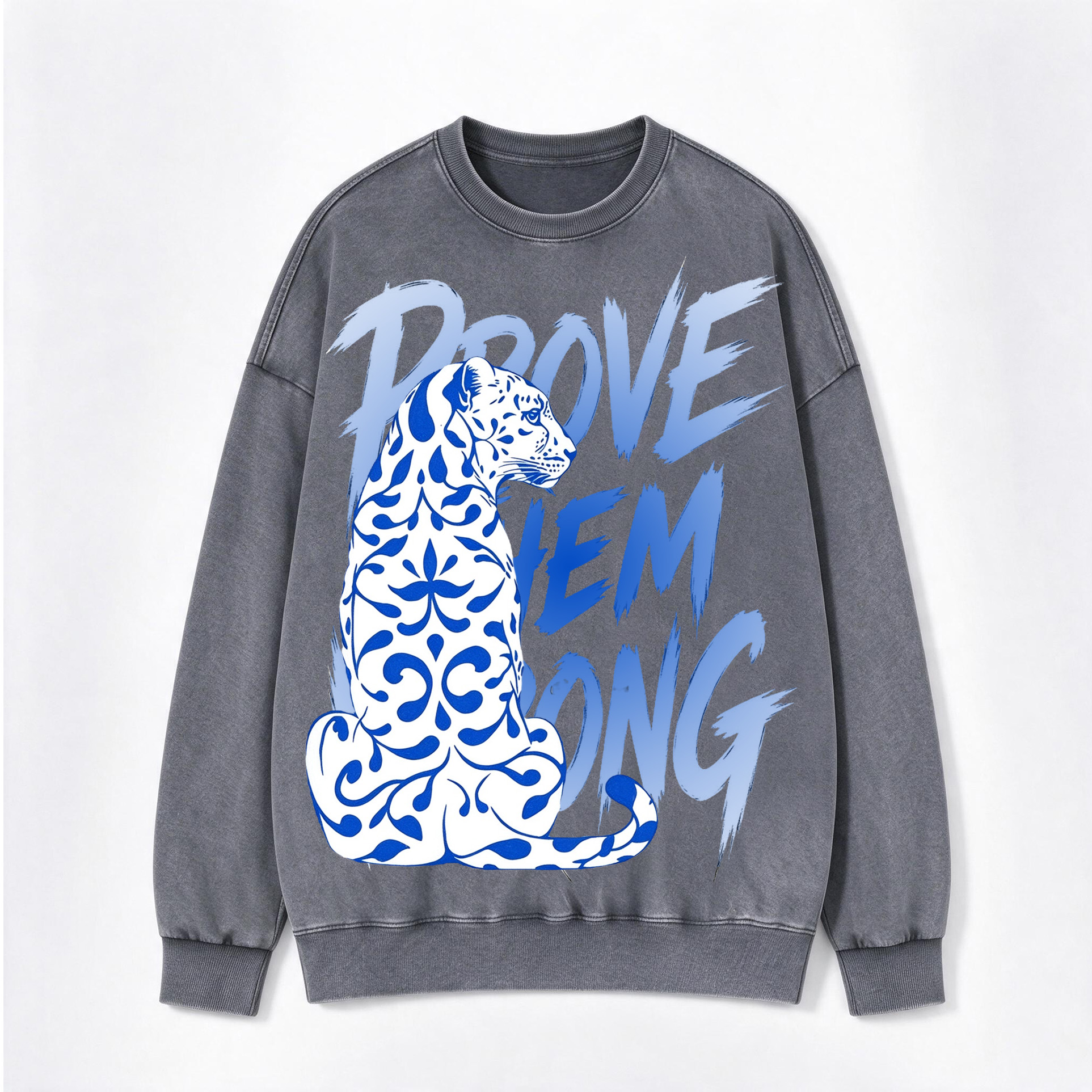 Prove Them Wrong Print Washed Crewneck Sweatshirt