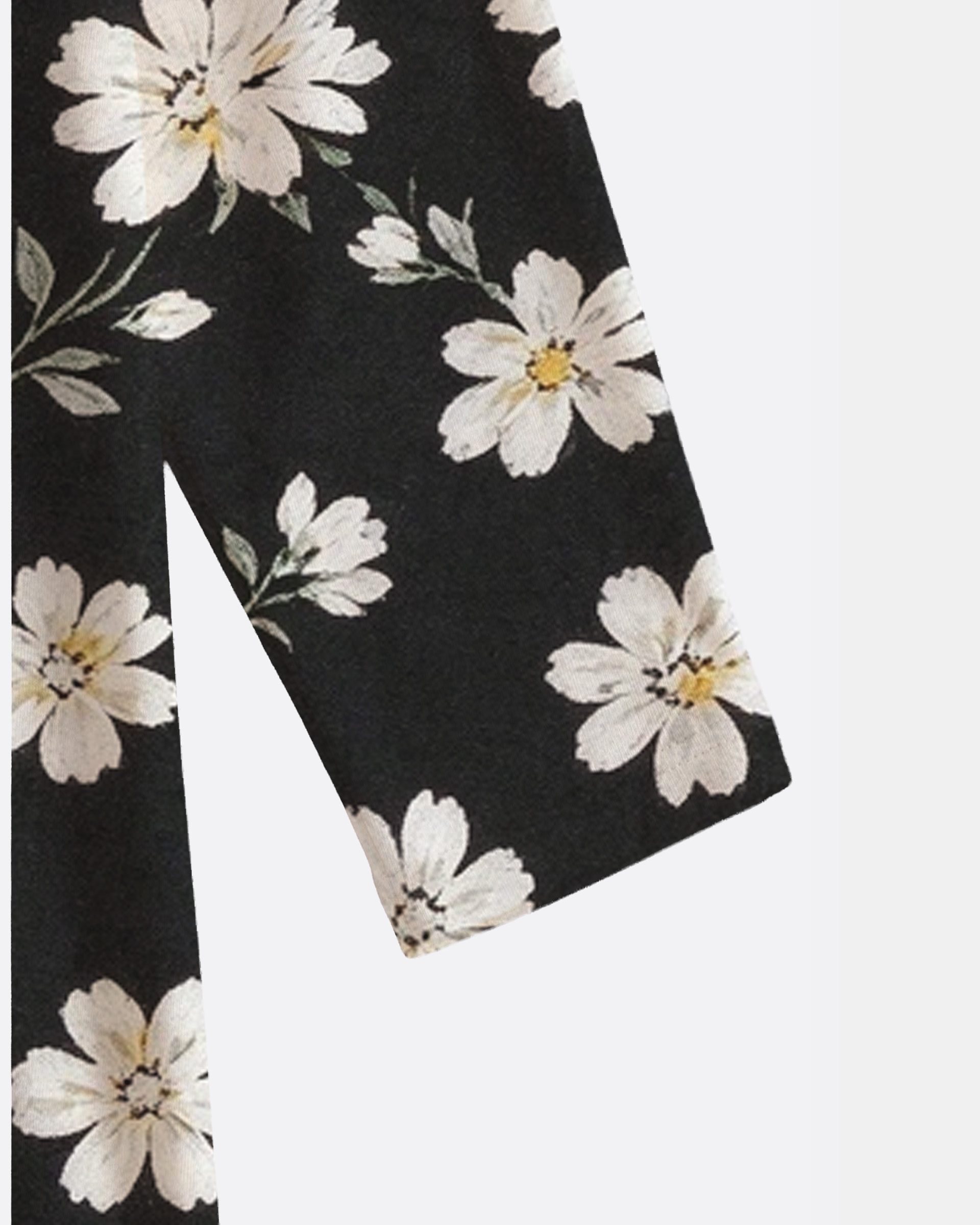 White daisy floral pattern Western V-Neck Printed Dress | Allover Print