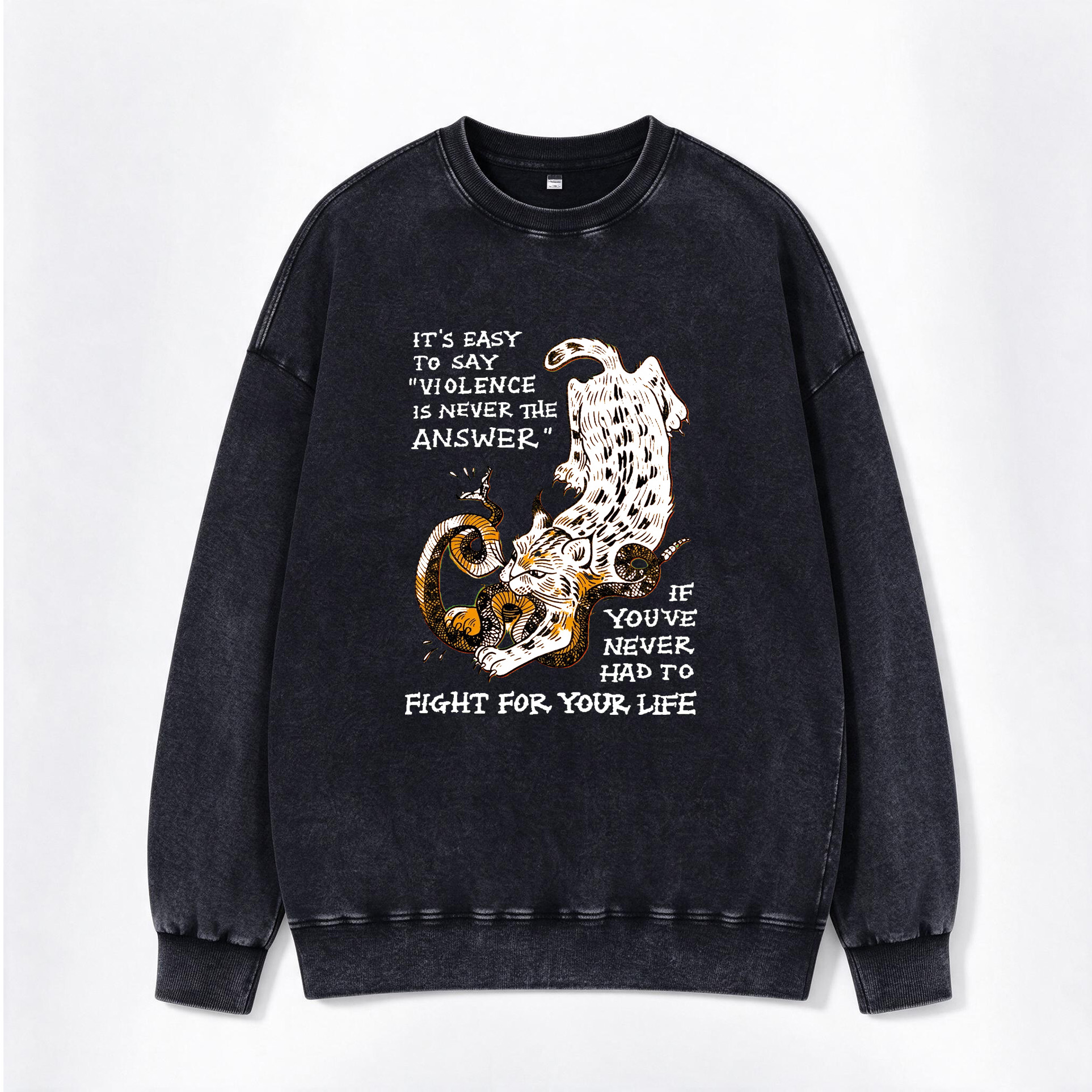 Vintage Western Not My First Rodeo Print Washed Crewneck Sweatshirt