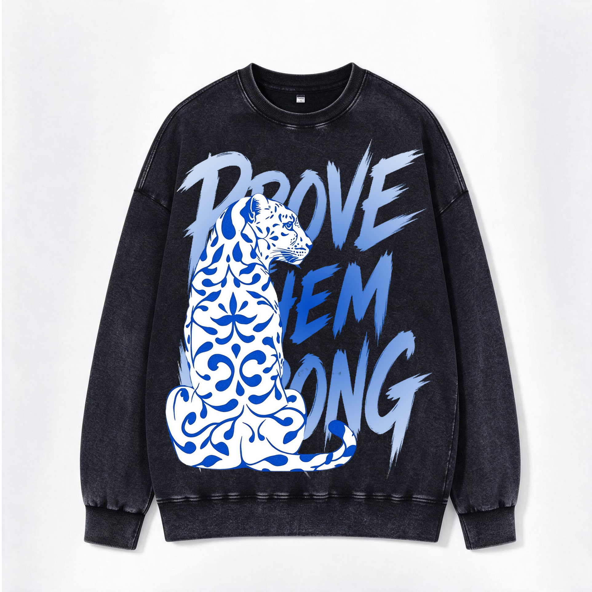 Prove Them Wrong Print Washed Crewneck Sweatshirt