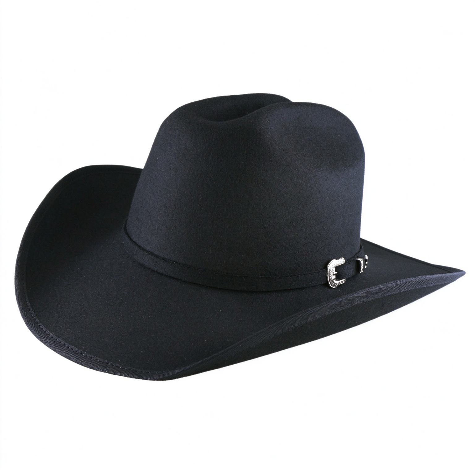 Retro Western Tall Crown Curved Brim Scroll Accent Cowboy Hat