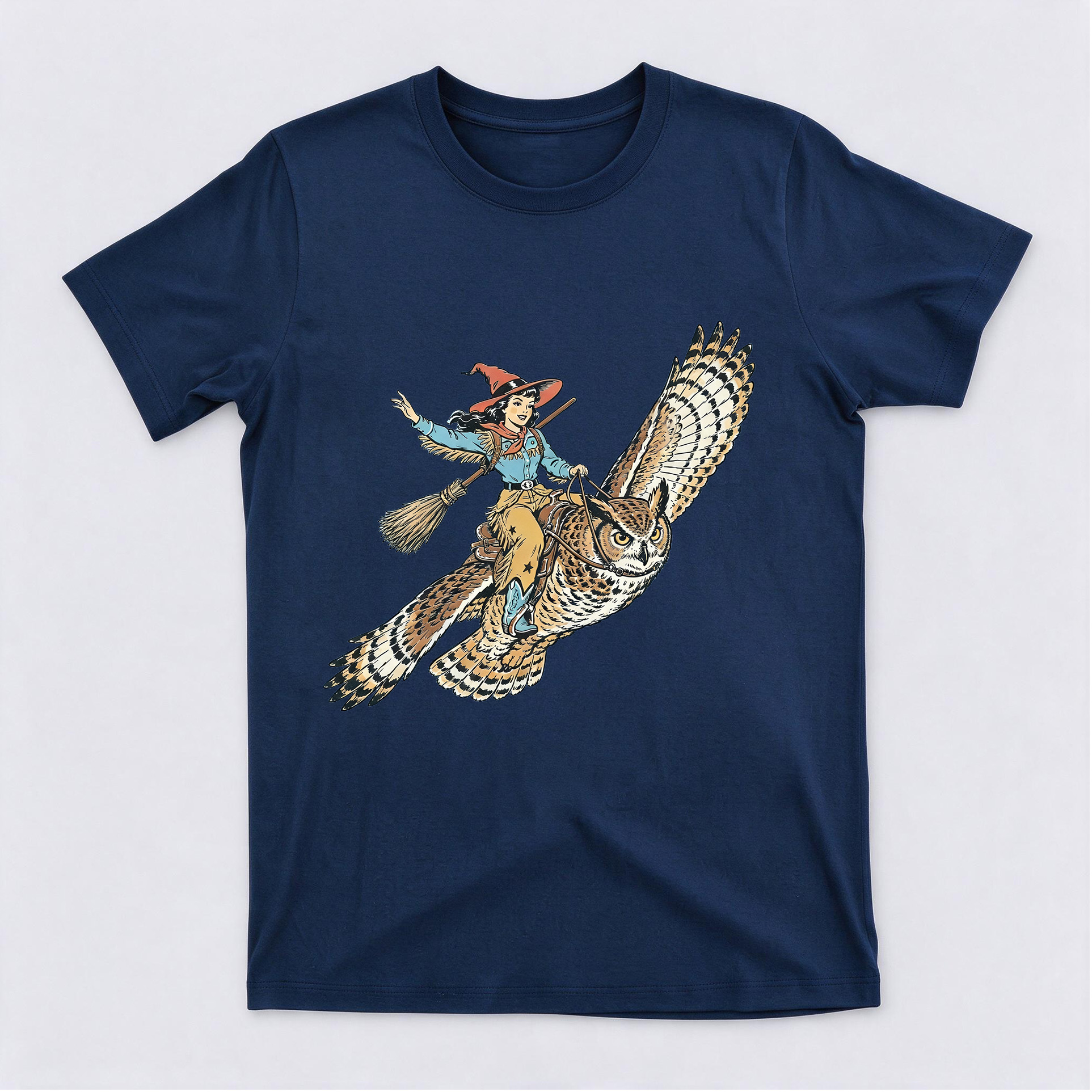 Vintage Washed Western T-Shirt Cotton Short Sleeve Crewneck T-Shirt