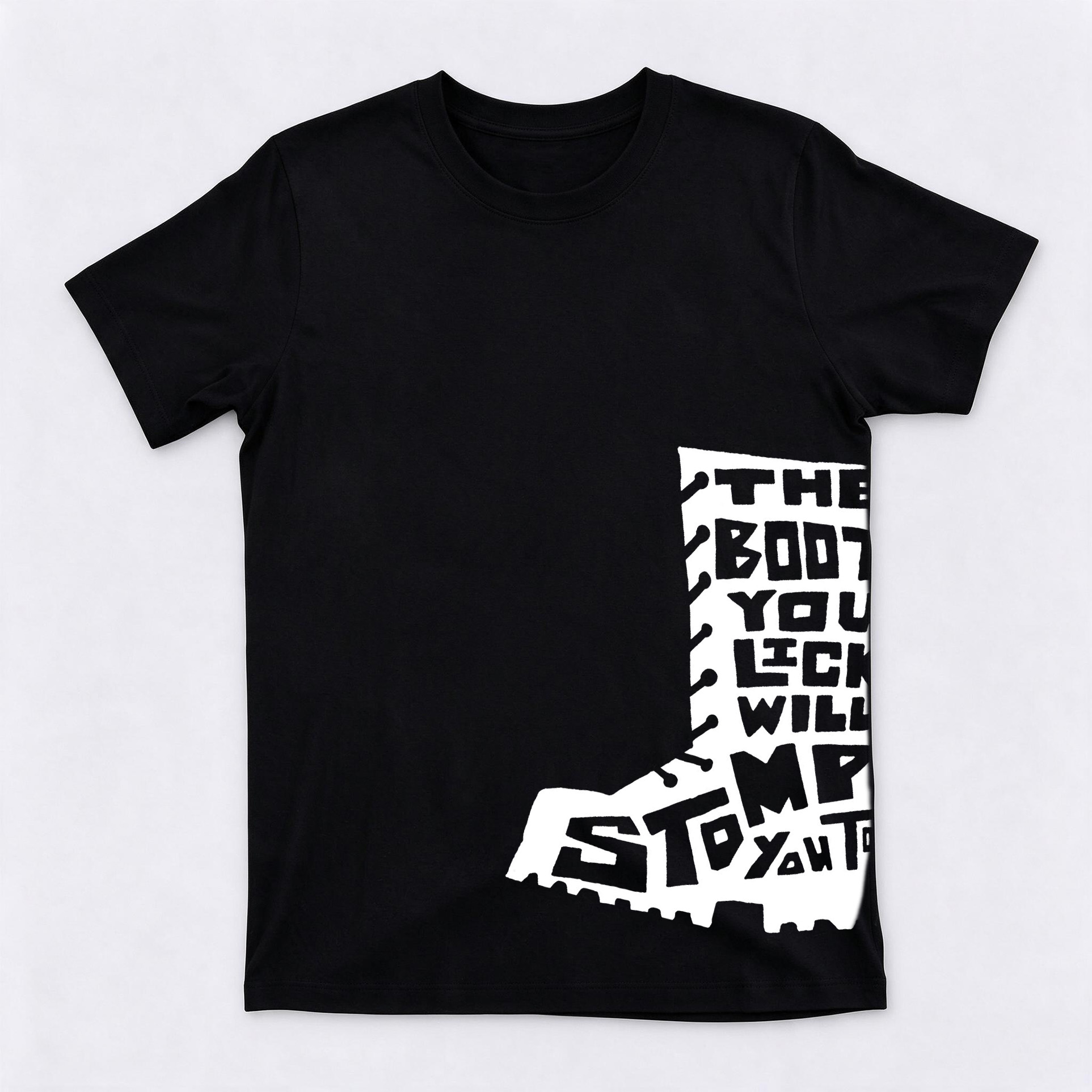 Vintage The Boots You Lick Graphic Crewneck Short Sleeve T-Shirt