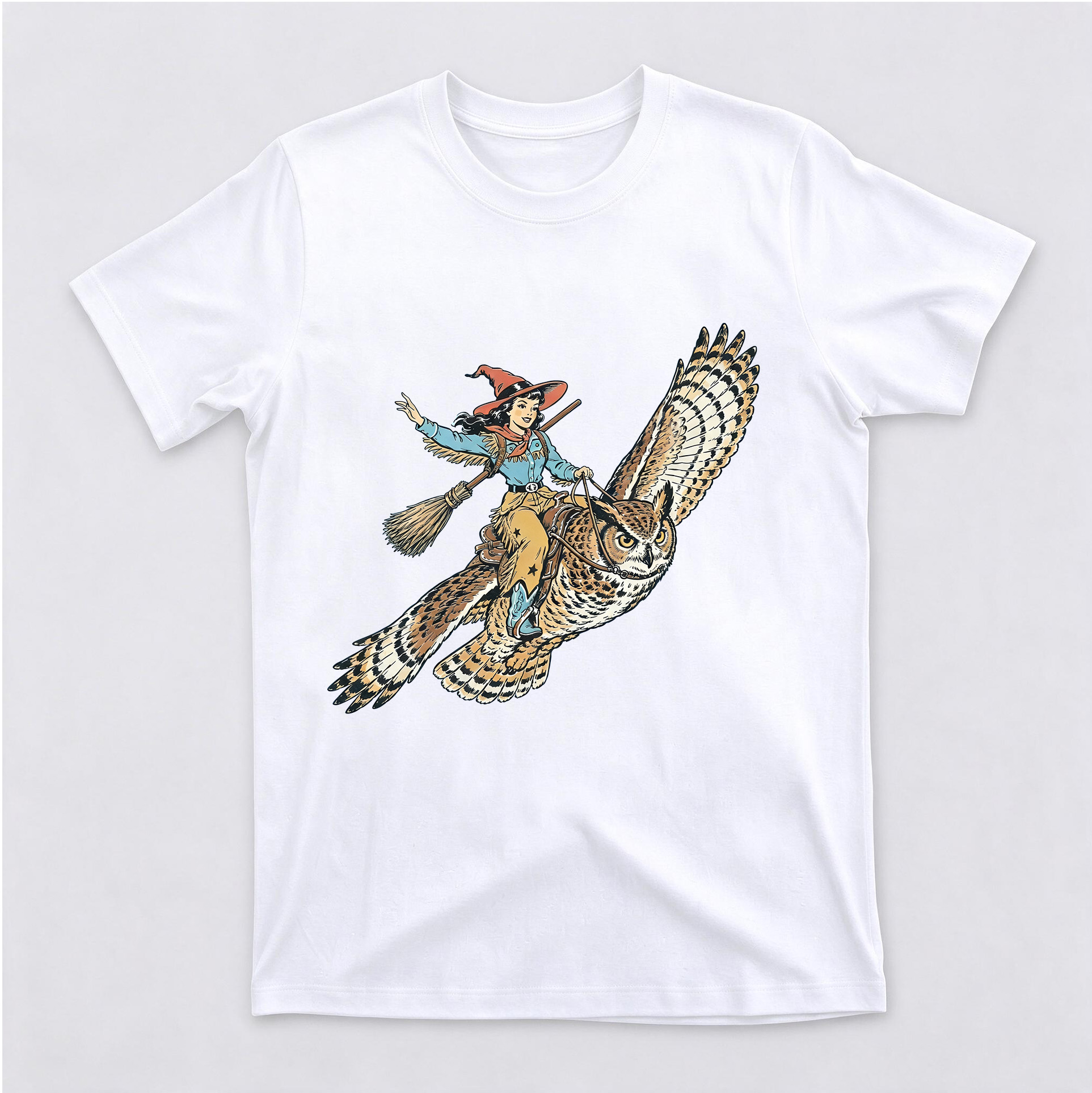 Vintage Washed Western T-Shirt Cotton Short Sleeve Crewneck T-Shirt