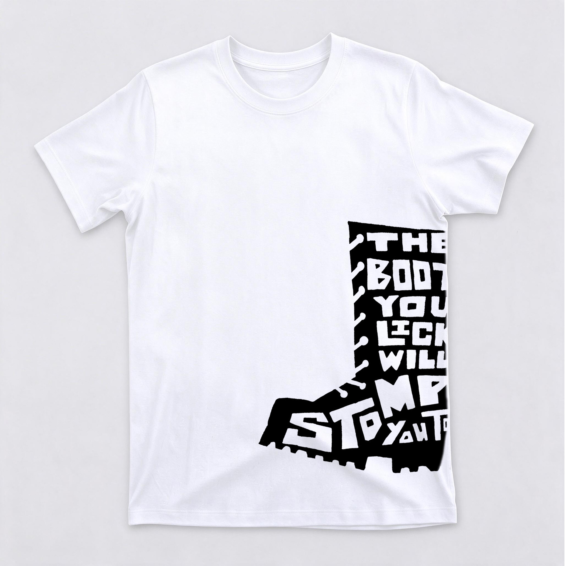 Vintage The Boots You Lick Graphic Crewneck Short Sleeve T-Shirt