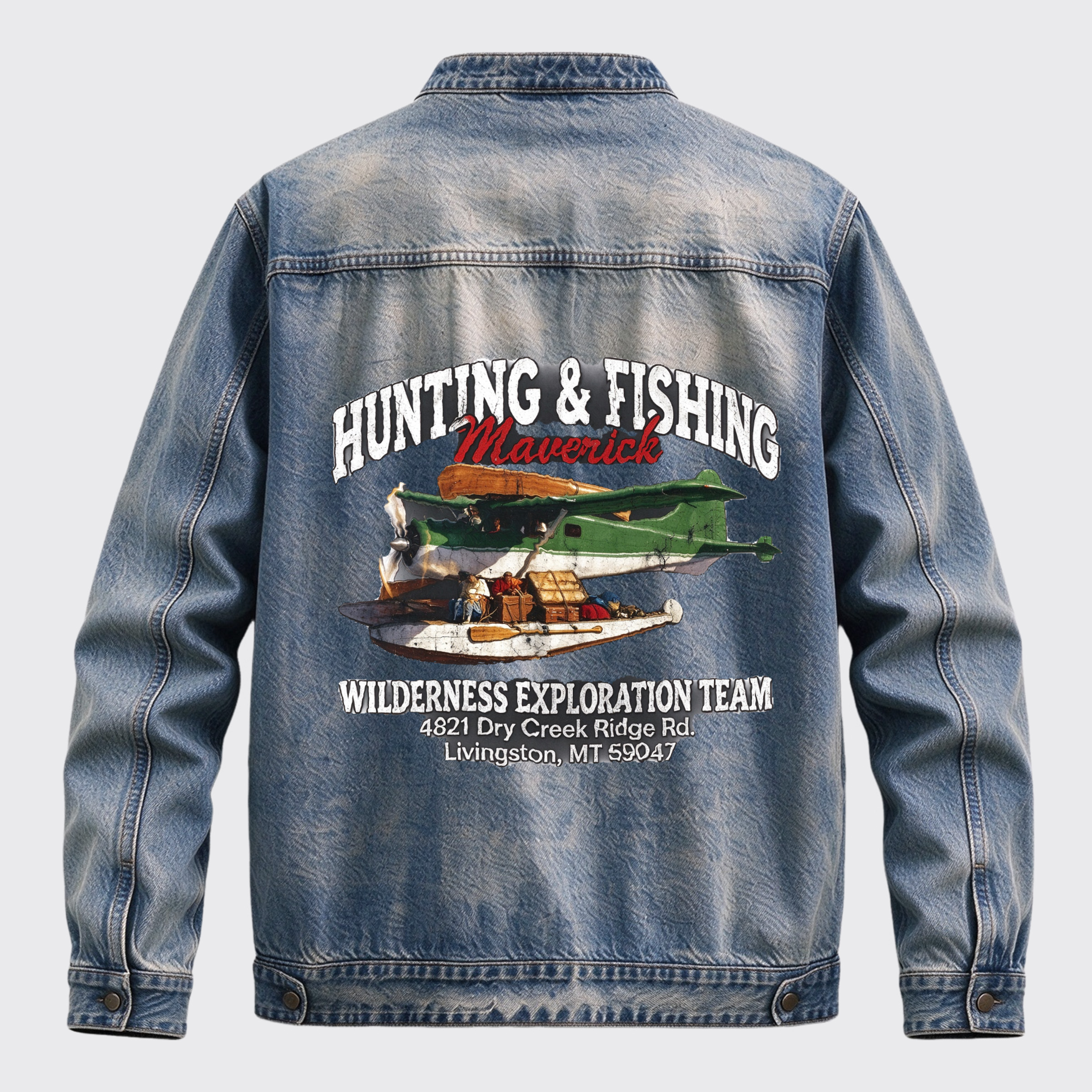 Vintage Mallard Duck Back Print Graphic Denim Jacket