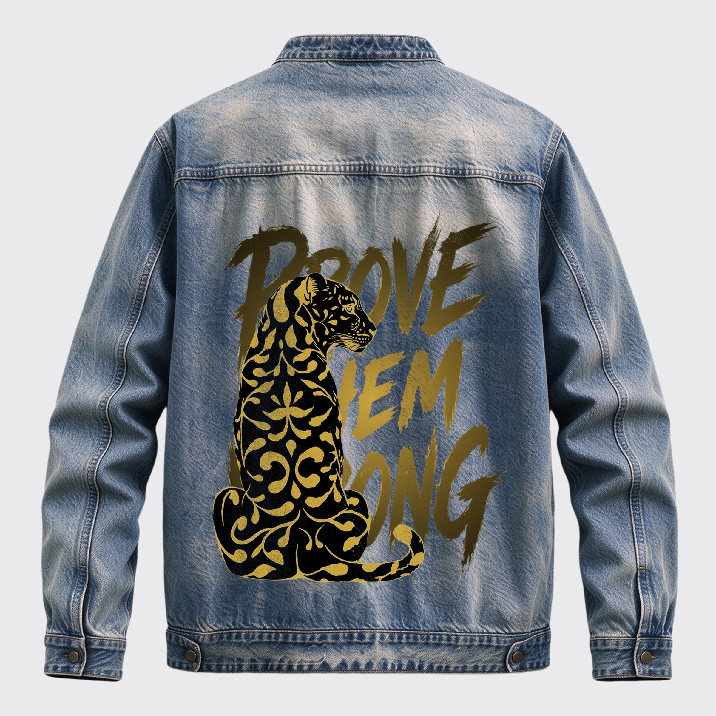 Retro Western Prove Them Wrong Ornate Leopard Graphic Zip Jacket