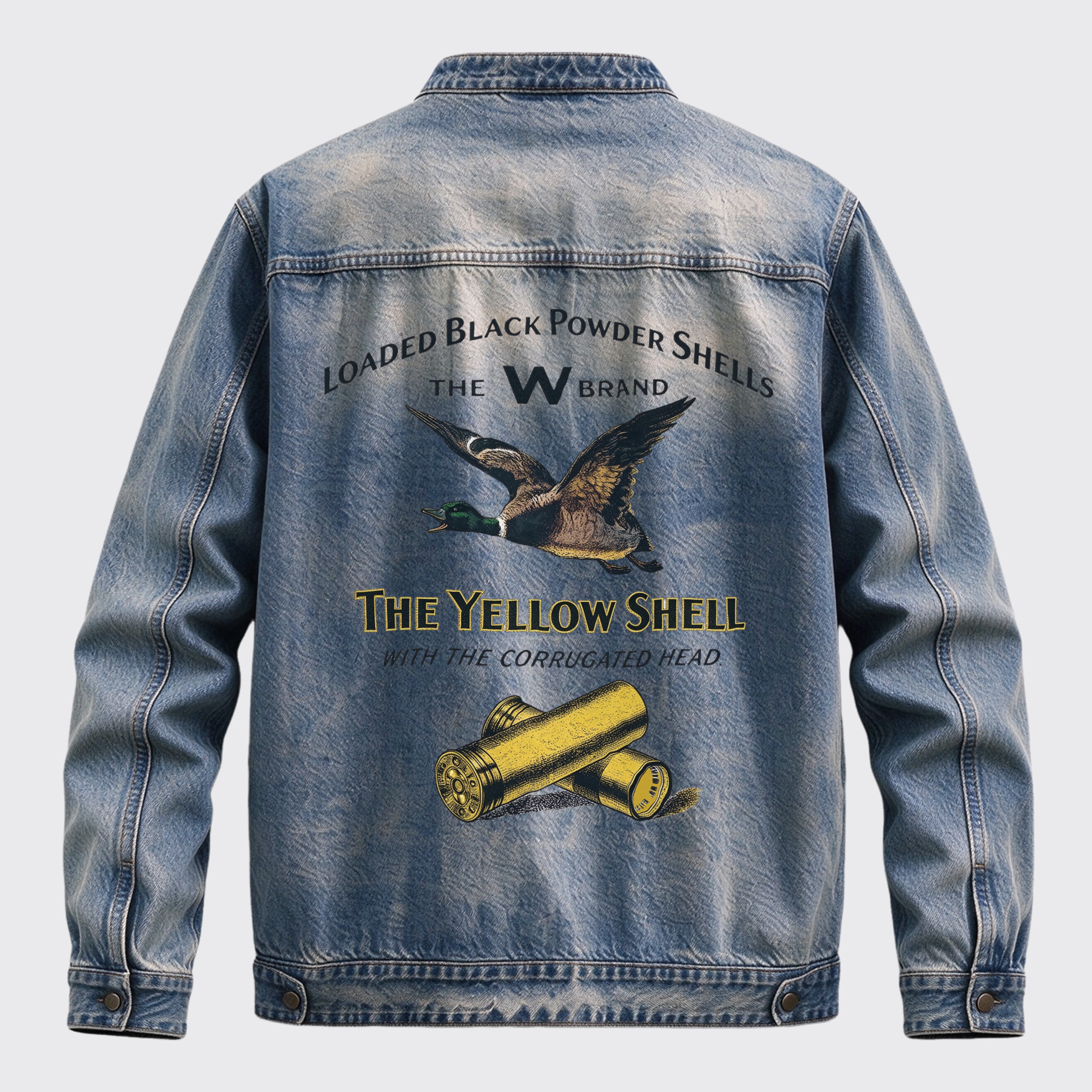 Vintage Western Duck Hunting Shotgun Shell Graphic Zip Jacket