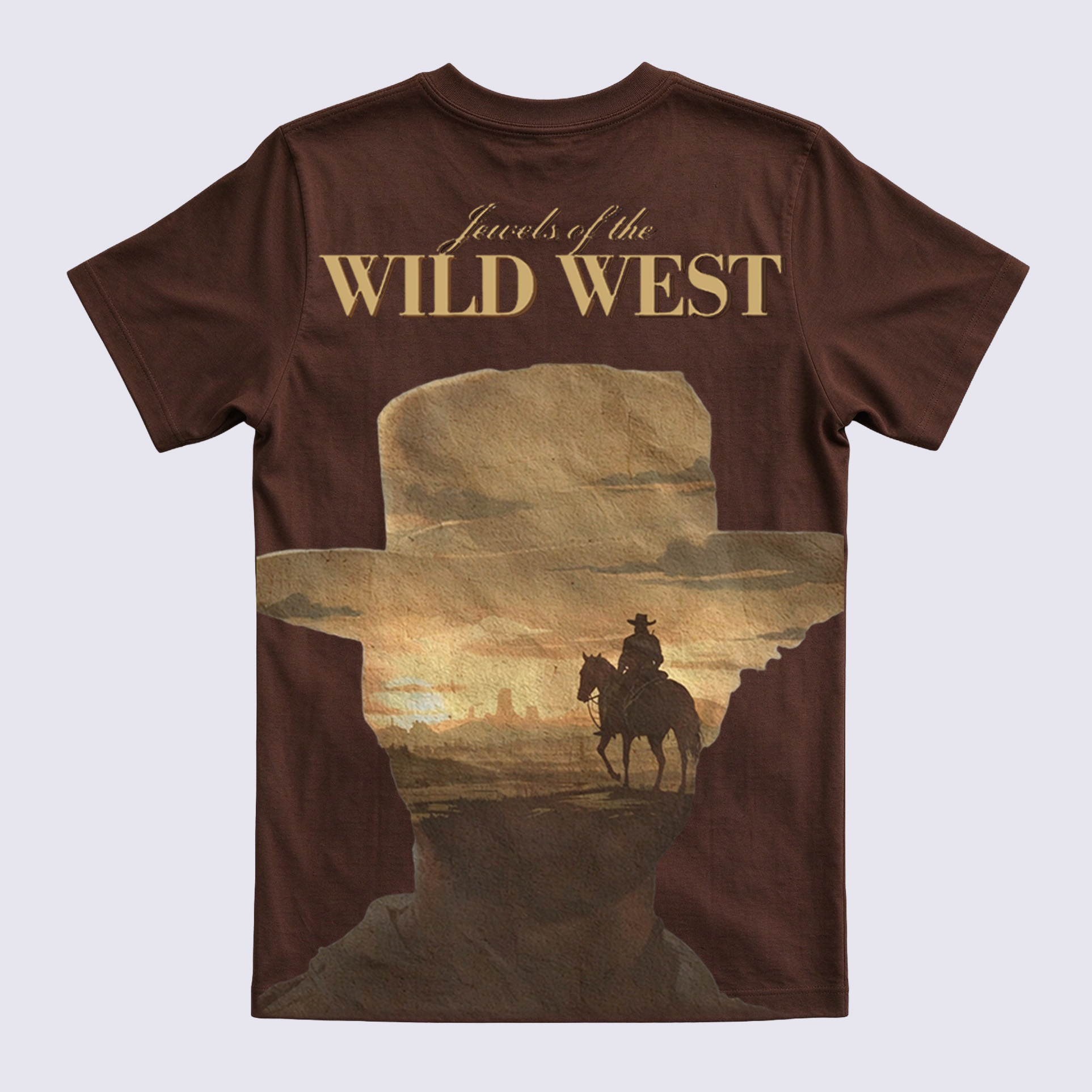 Vintage Jewels of the Wild West Back Print Crewneck Short Sleeve T-Shirt