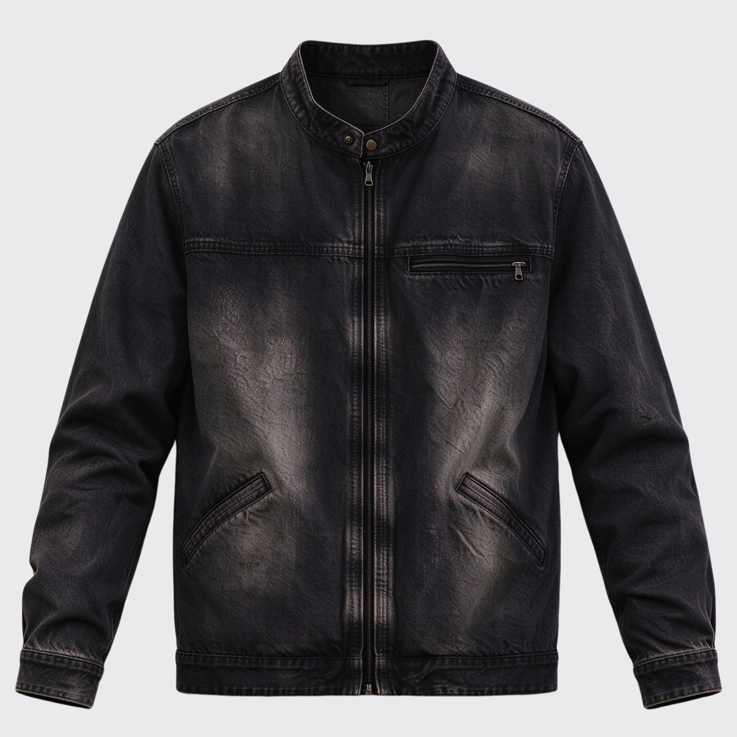 Vintage Gothic Skull Back Graphic Denim Jacket