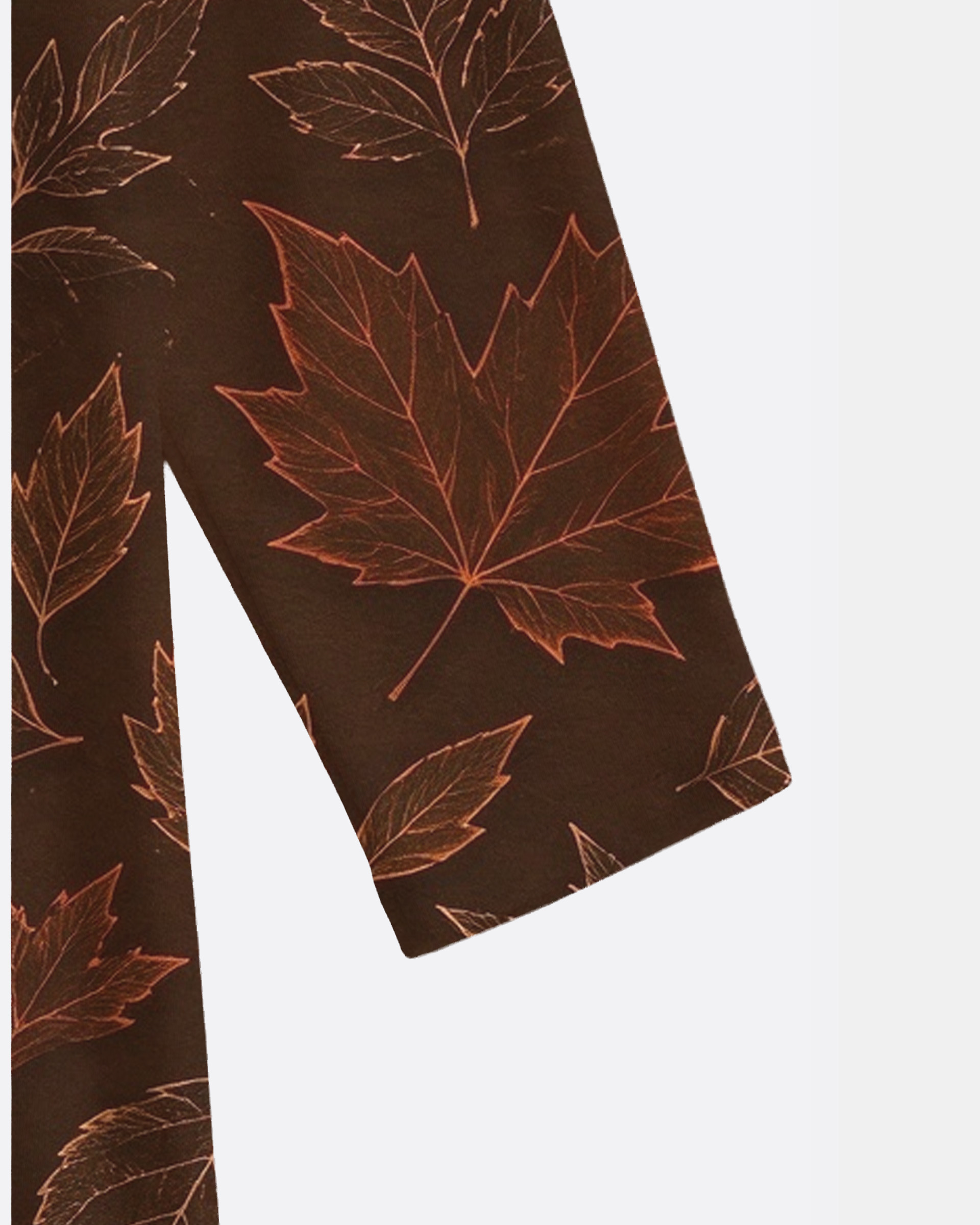 Maple leaves Western V-Neck Printed Dress | Allover Print