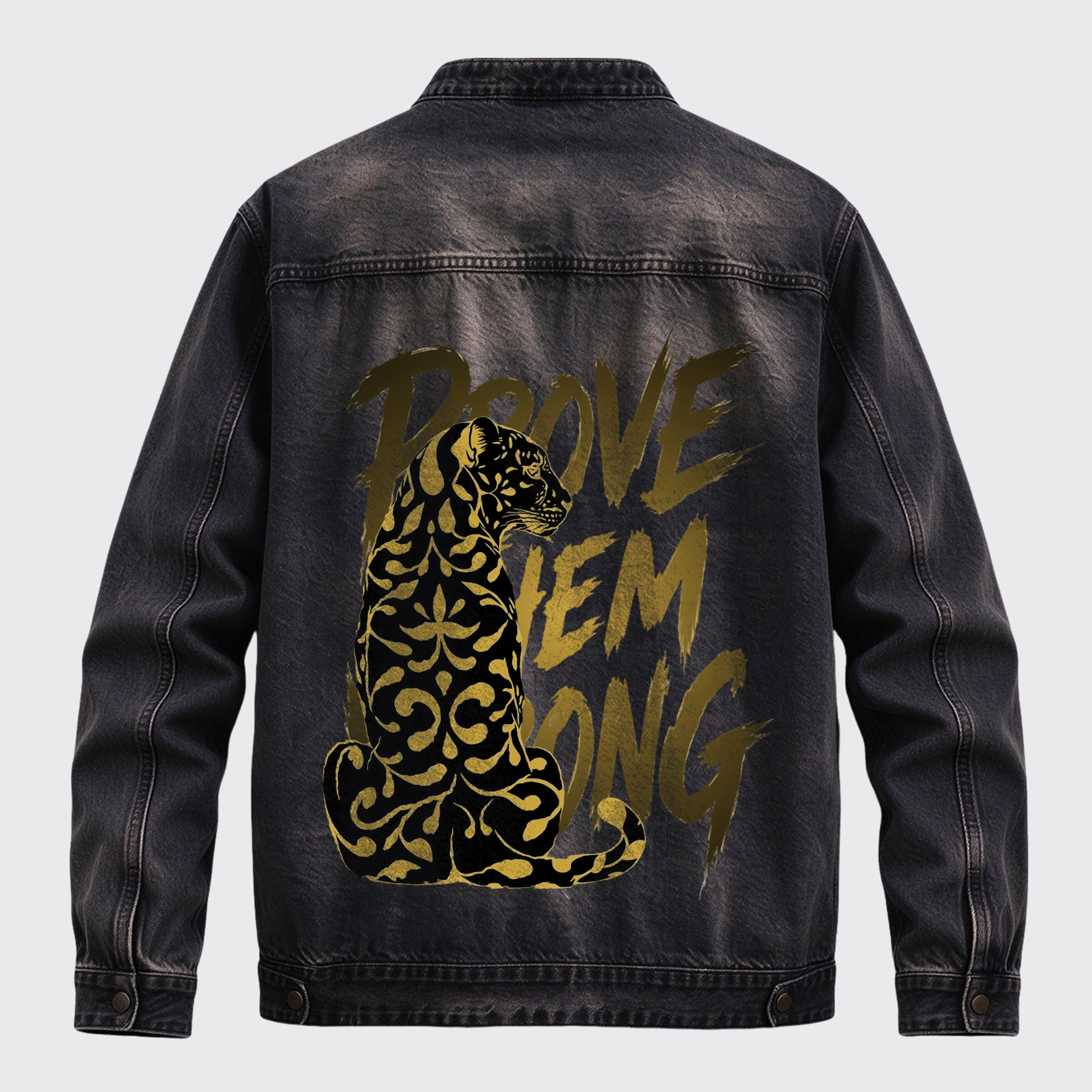 Retro Western Prove Them Wrong Ornate Leopard Graphic Zip Jacket