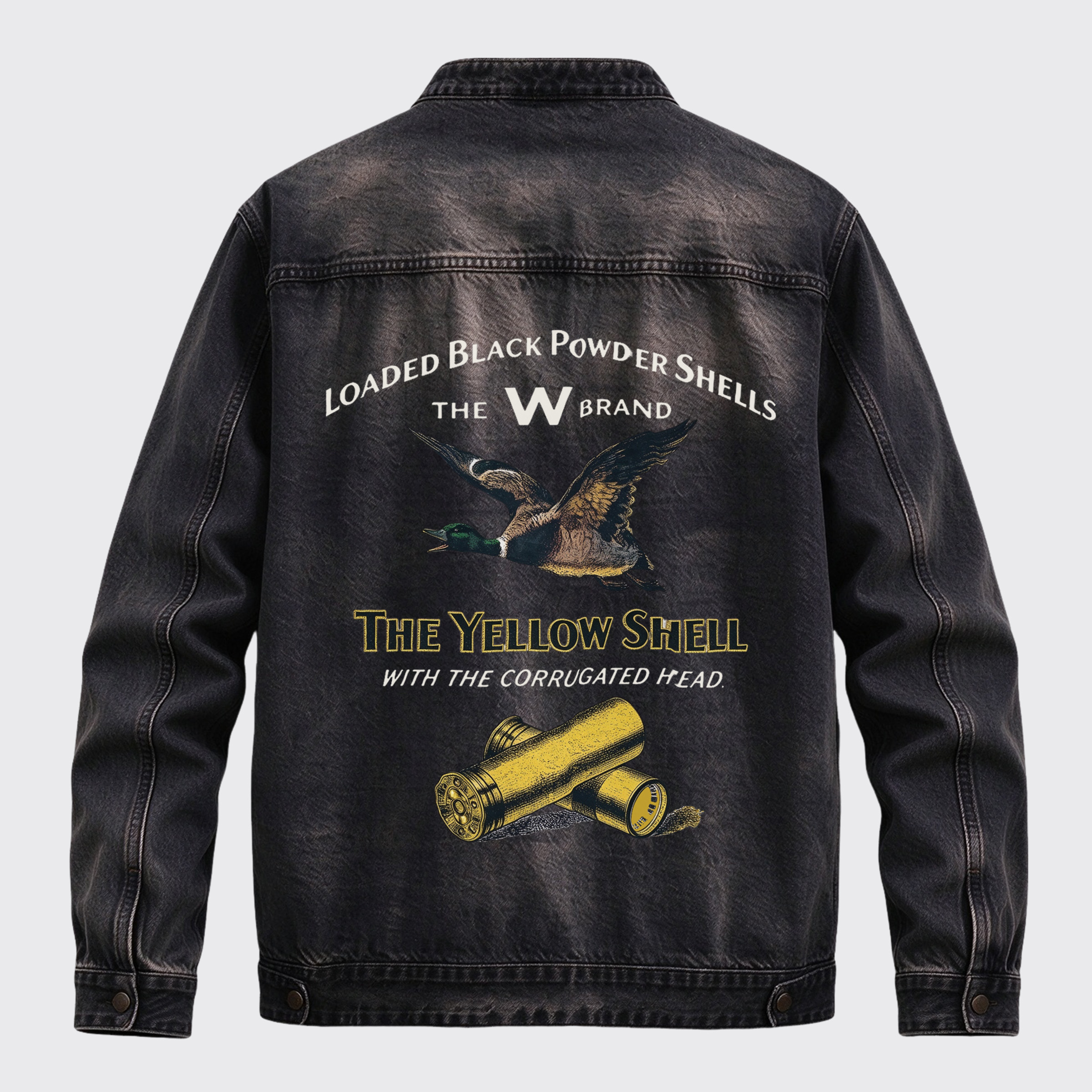 Vintage Western Duck Hunting Shotgun Shell Graphic Zip Jacket