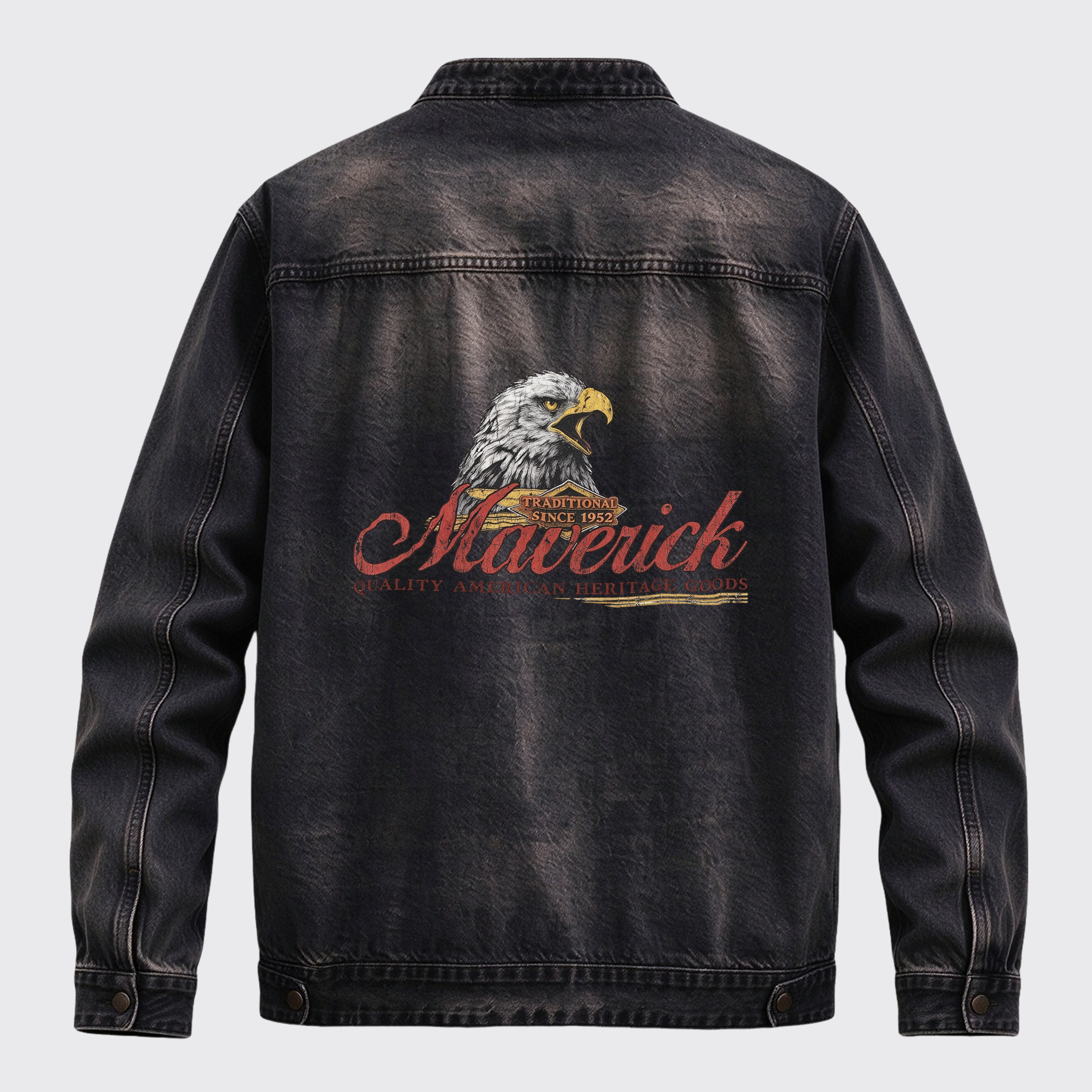 Vintage Western Maverick Bald Eagle American Heritage Graphic Zip Jacket
