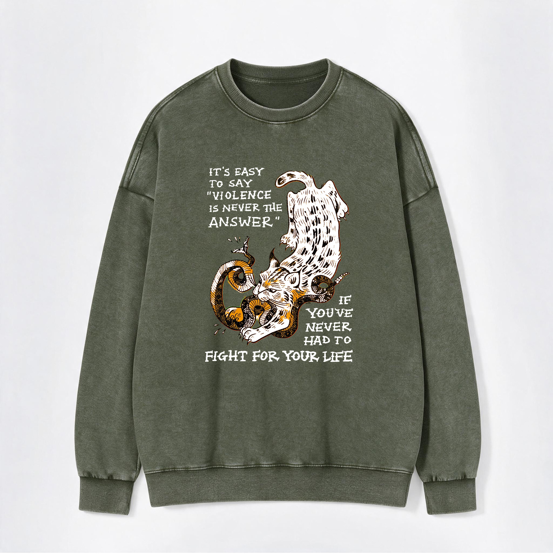 Vintage Western Not My First Rodeo Print Washed Crewneck Sweatshirt