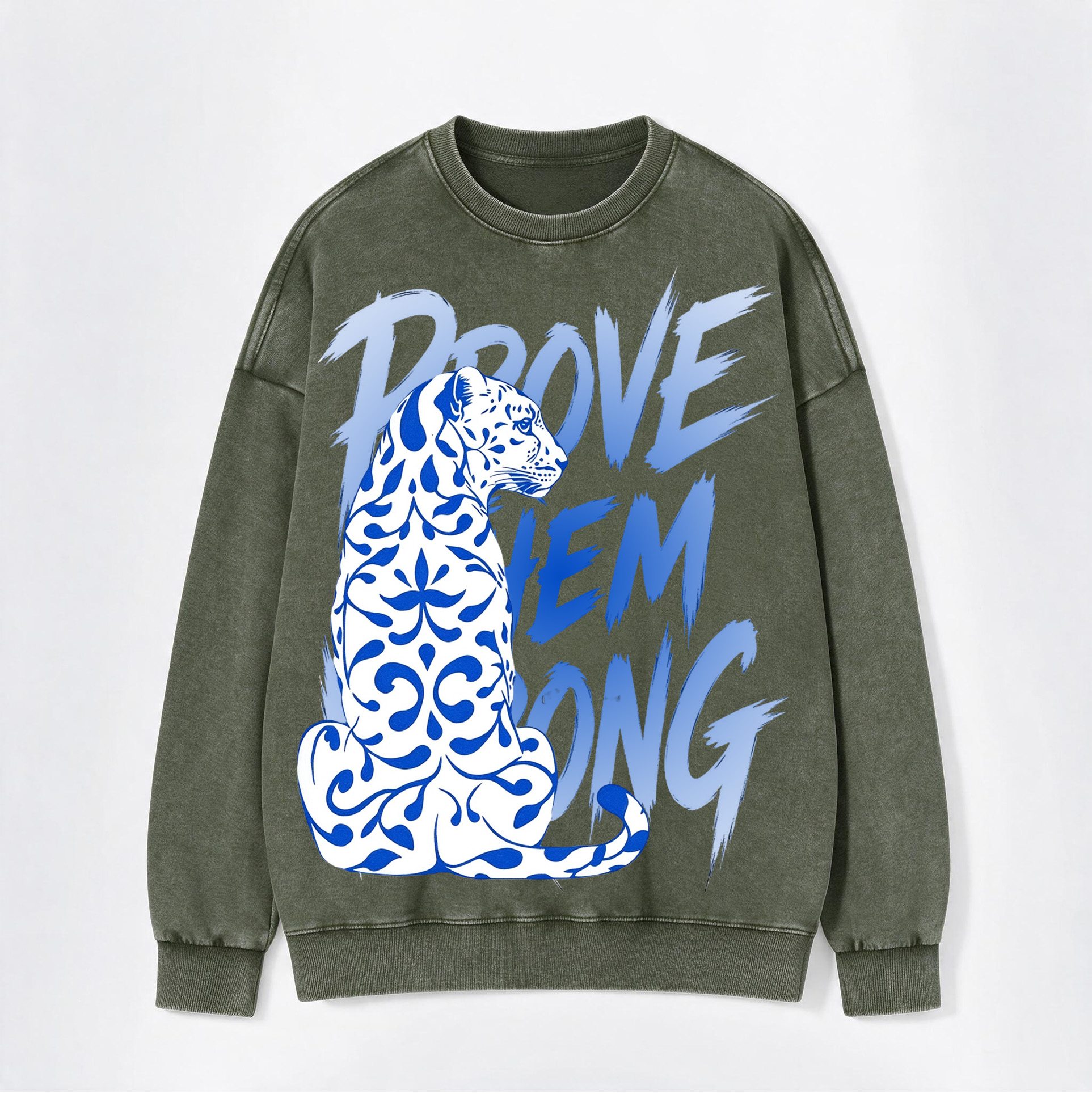 Prove Them Wrong Print Washed Crewneck Sweatshirt