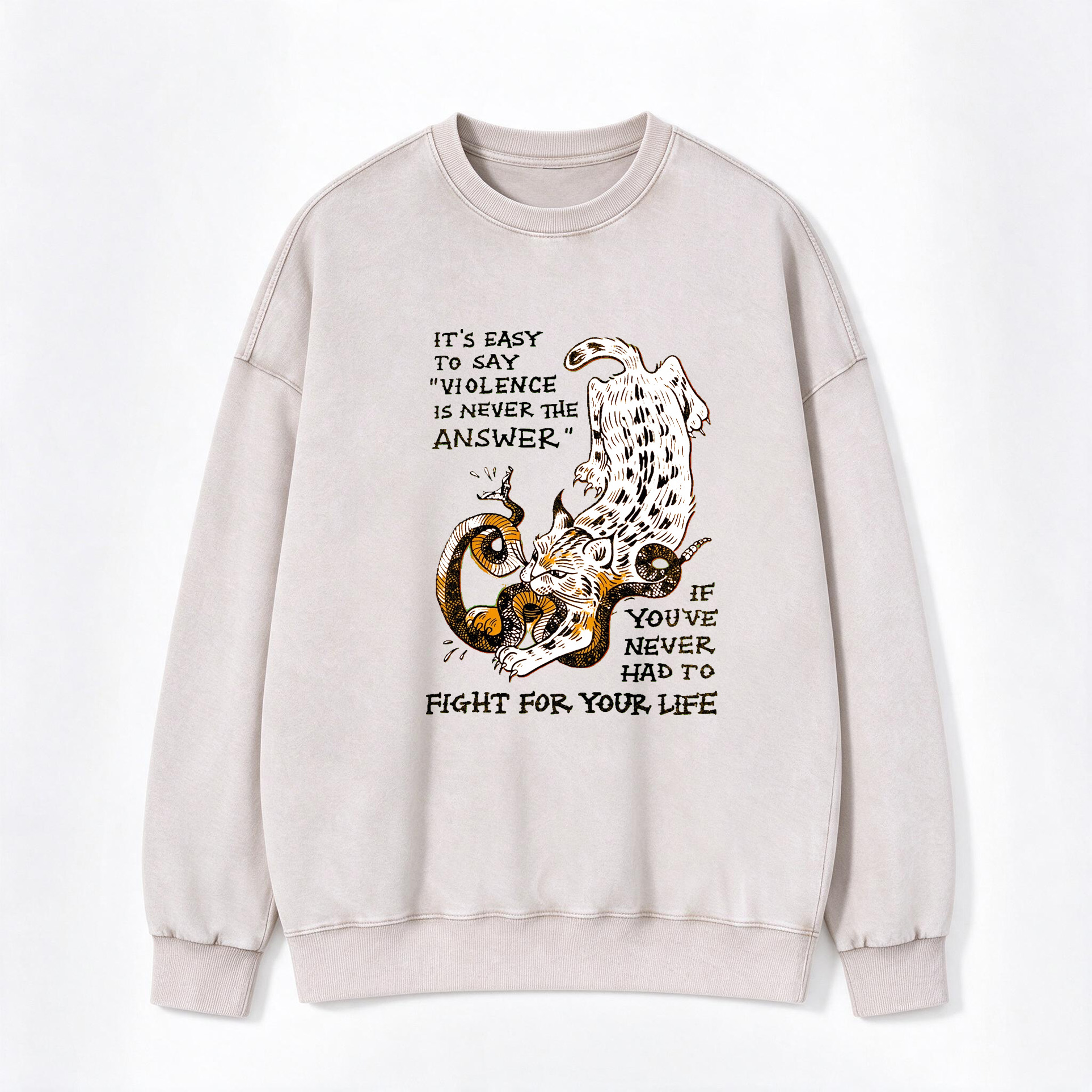 Vintage Western Not My First Rodeo Print Washed Crewneck Sweatshirt