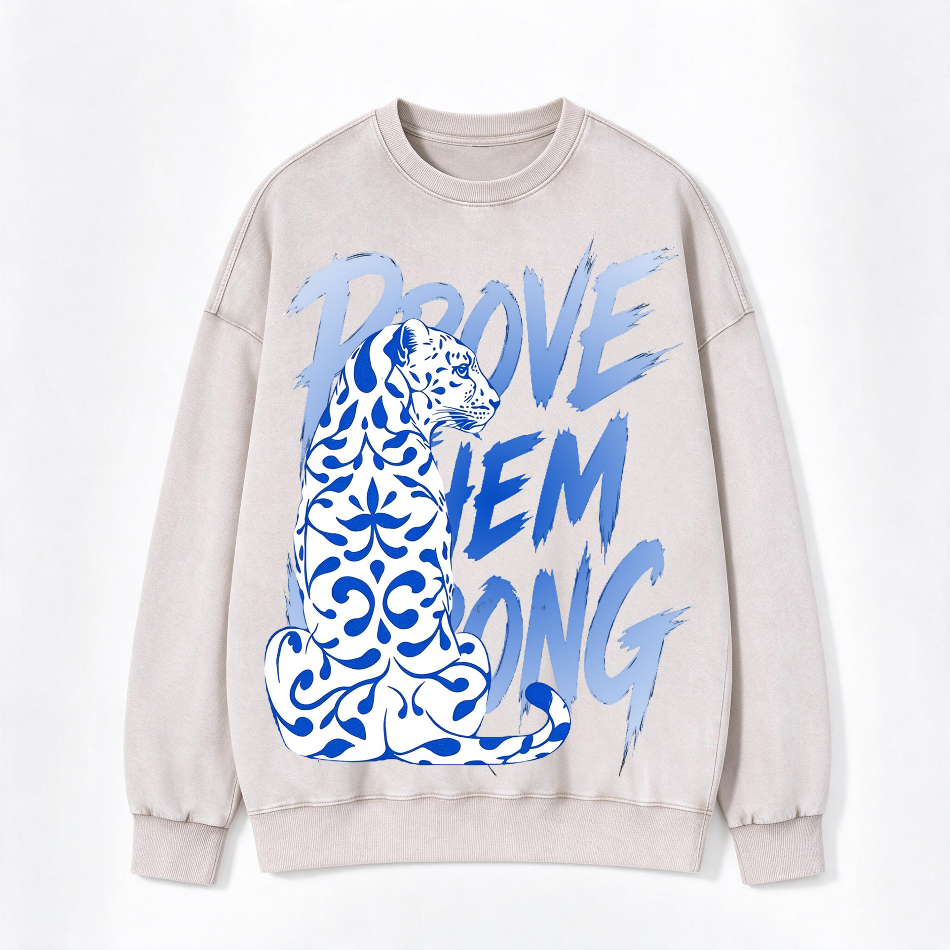 Prove Them Wrong Print Washed Crewneck Sweatshirt