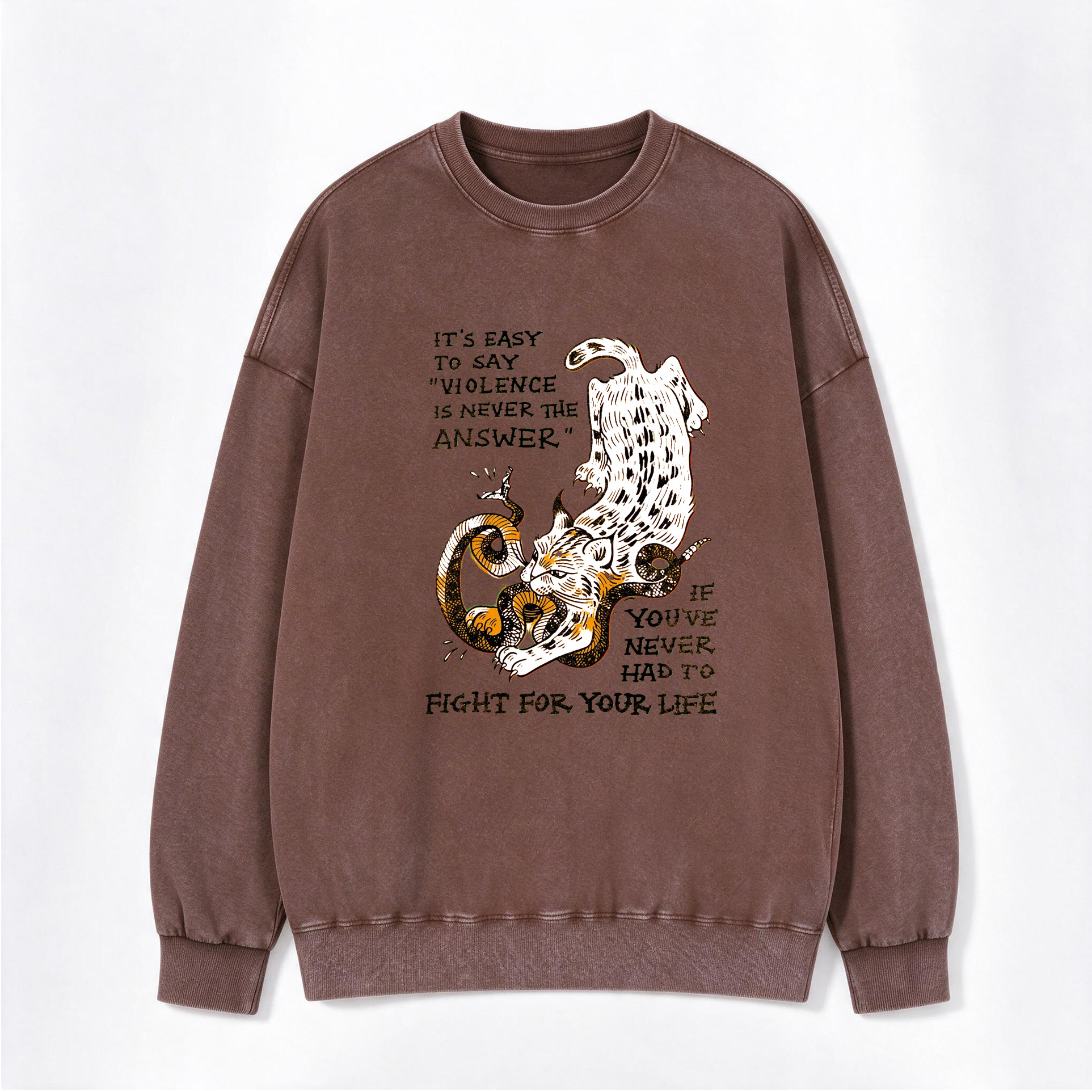 Vintage Western Not My First Rodeo Print Washed Crewneck Sweatshirt