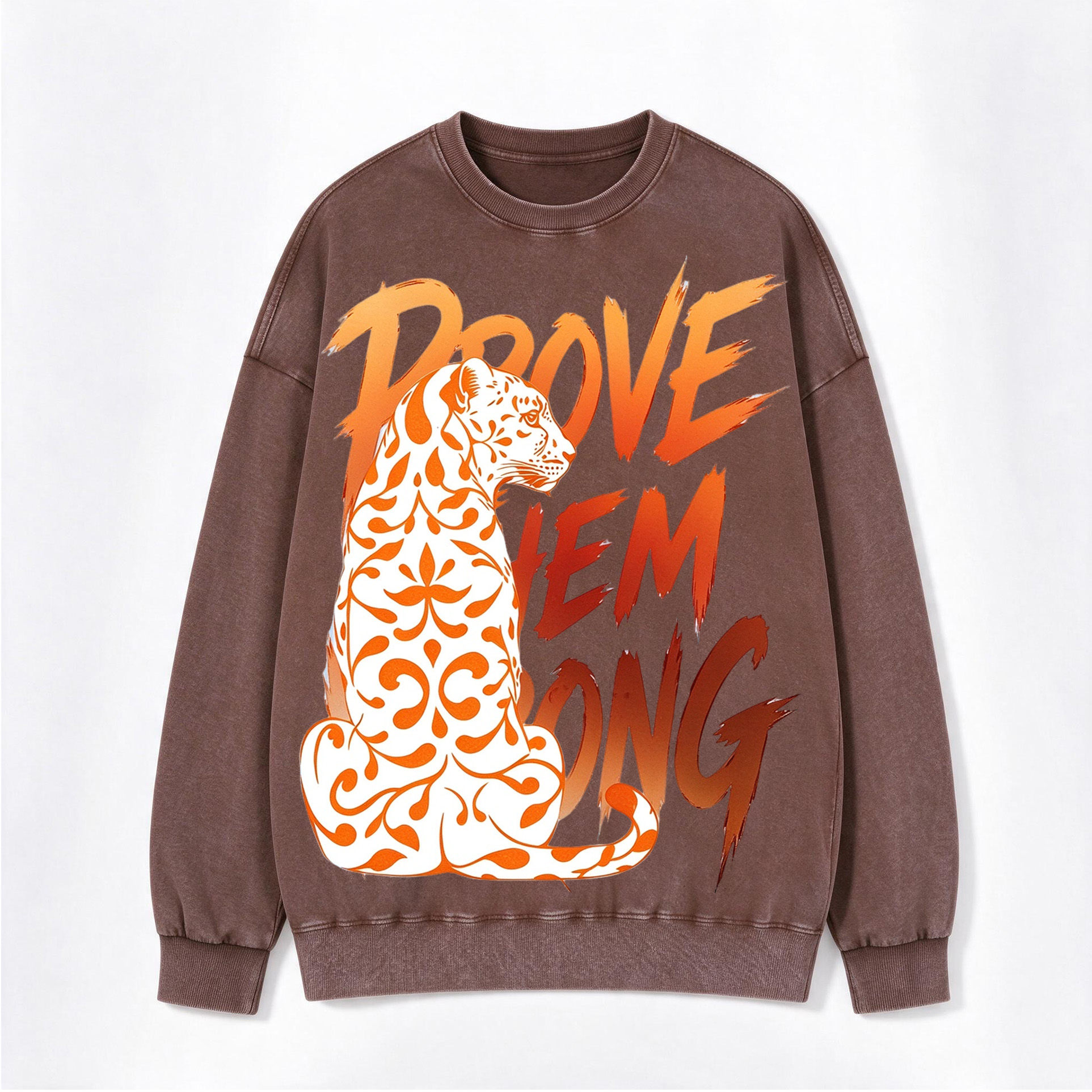 Prove Them Wrong Print Washed Crewneck Sweatshirt
