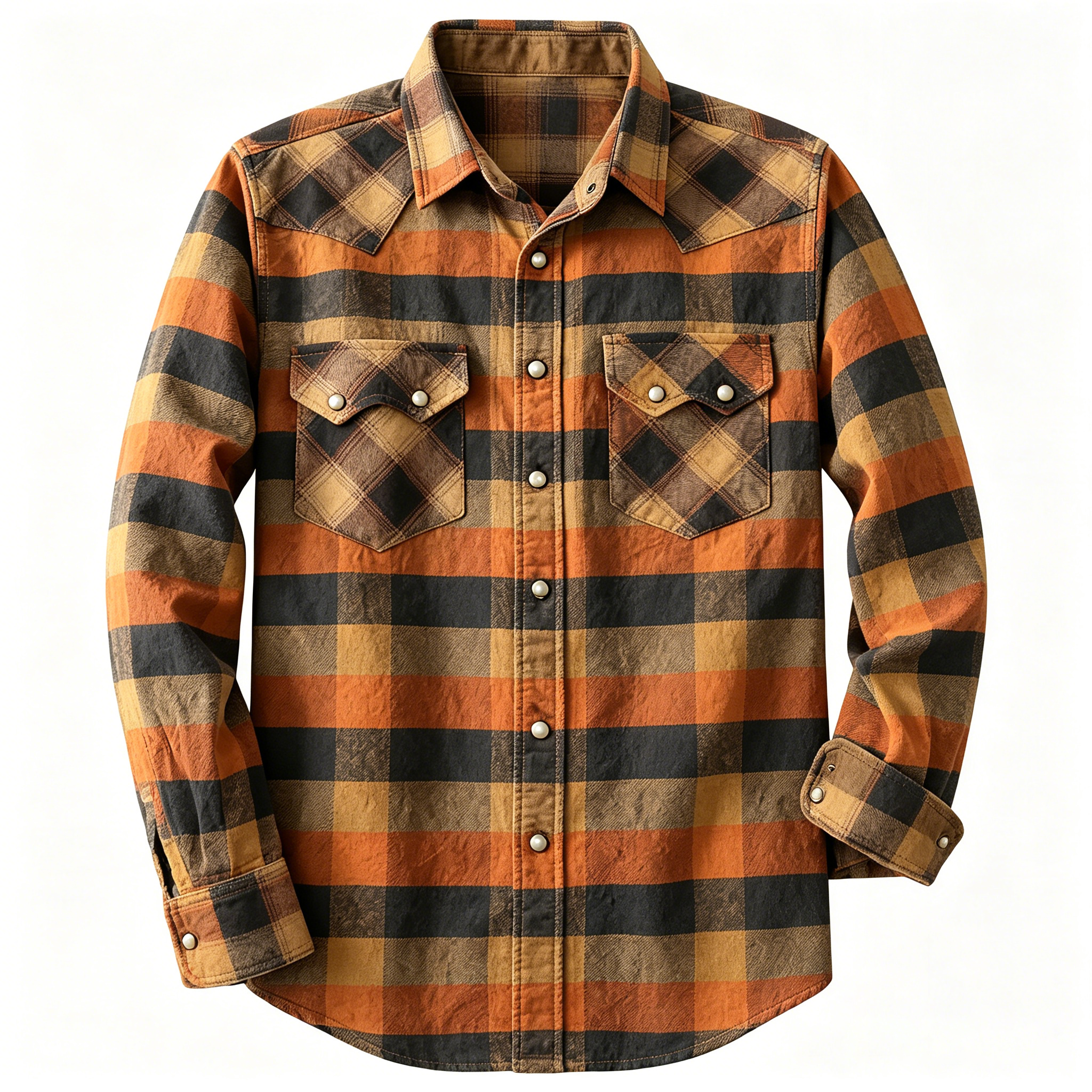 Men's Western Plaid Shirt – Lightweight Vintage Cowboy Shirt  