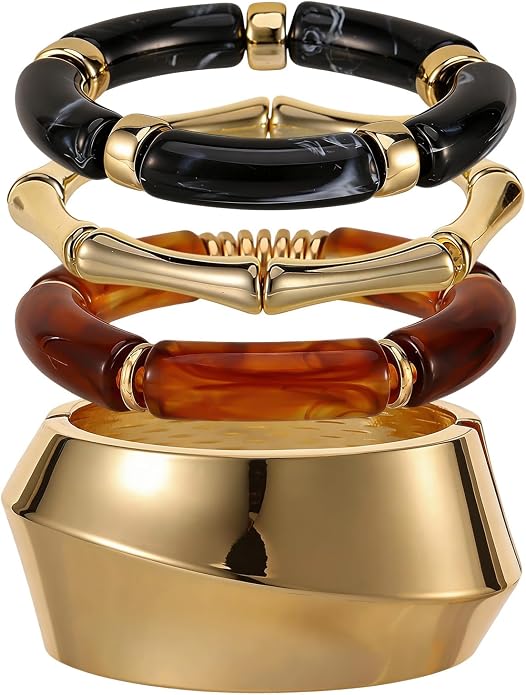 Chunky Western Statement Bangle Bracelet Set