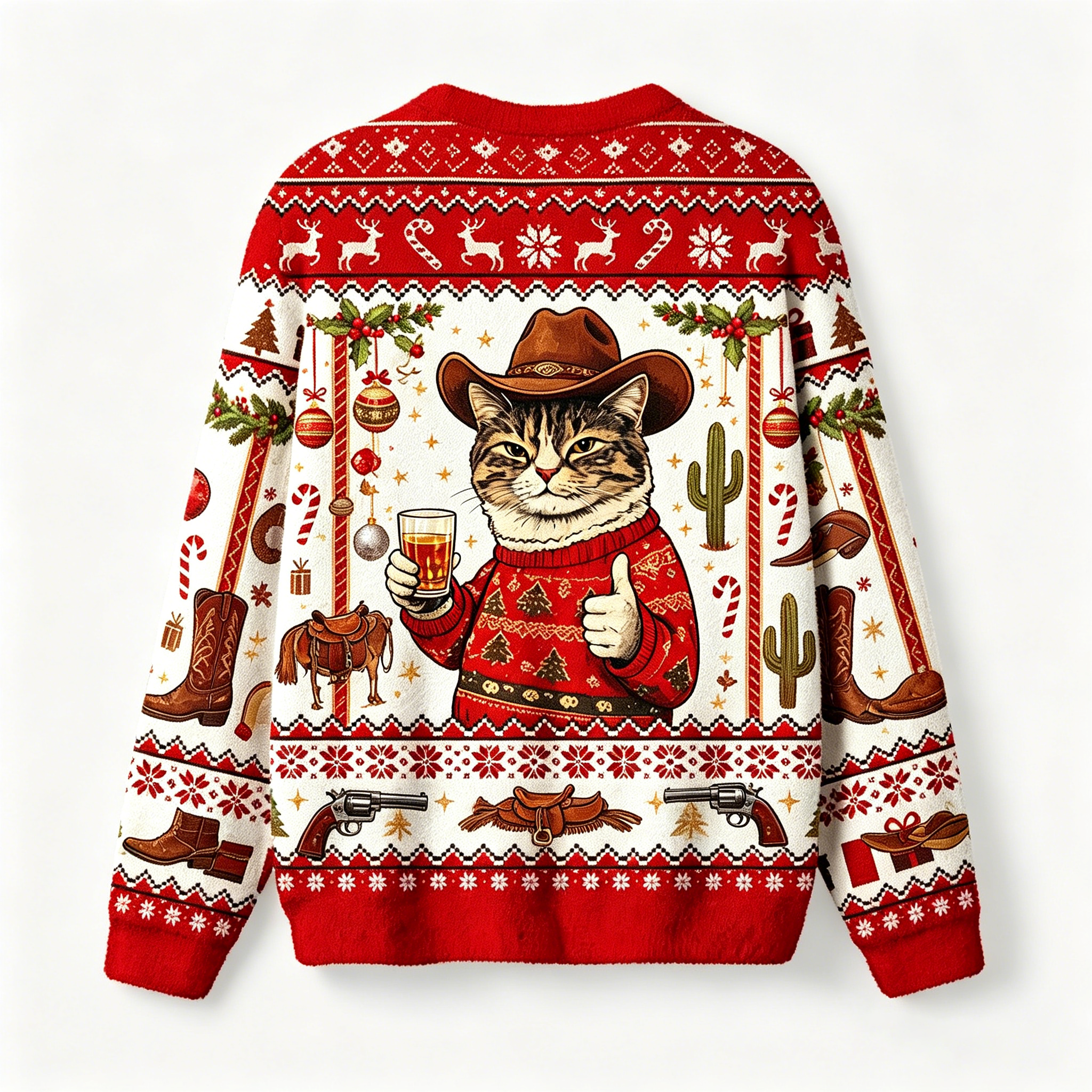 Cowboy Ugly Christmas Sweater, Merry Rodeo Sweater